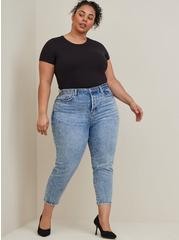 Plus Size Mom Jean Straight Premium Classic Denim High-Rise Jean, FLASHBACK, alternate