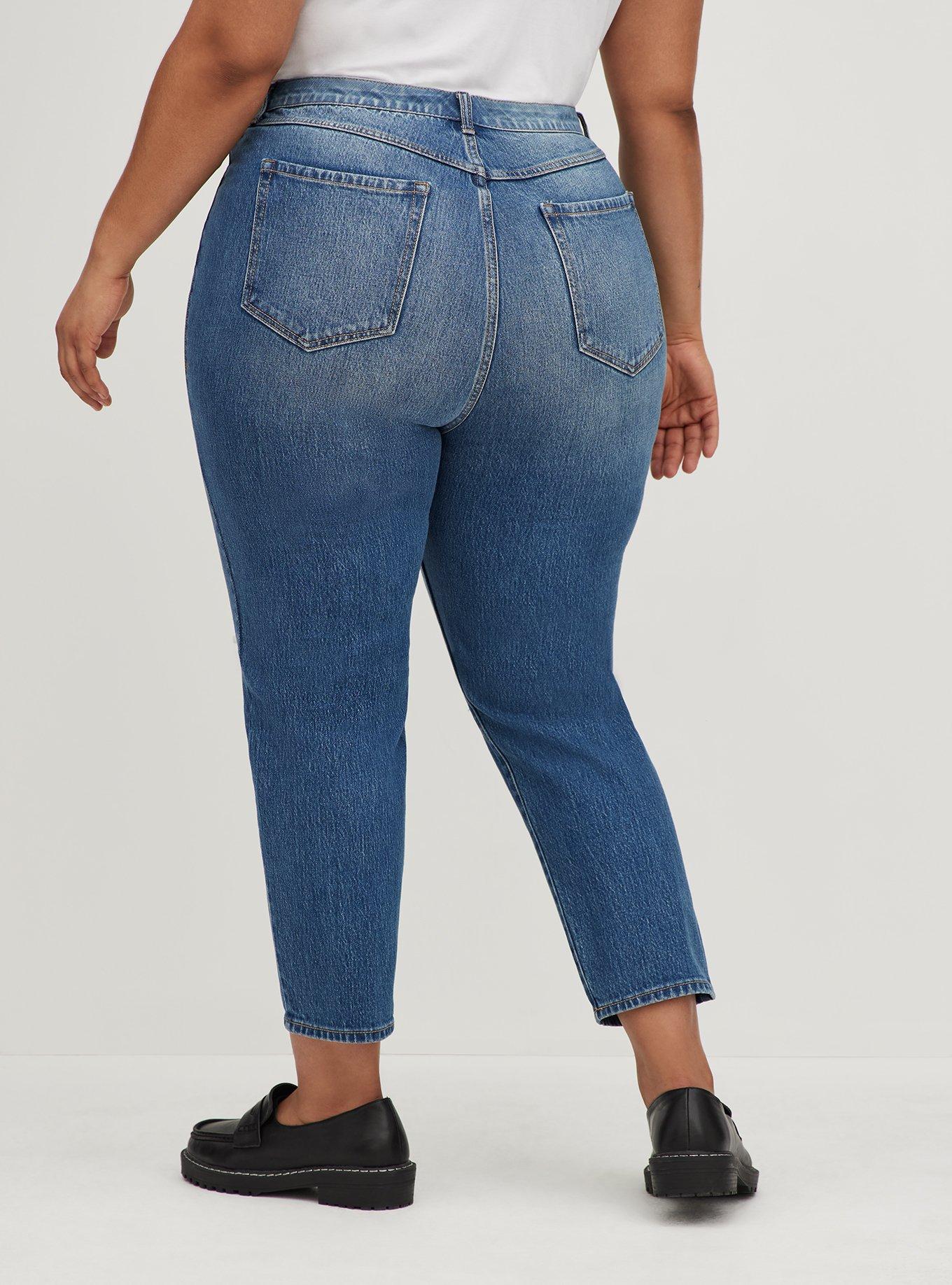 Plus Size - Mom Jean Straight Premium Classic Denim High