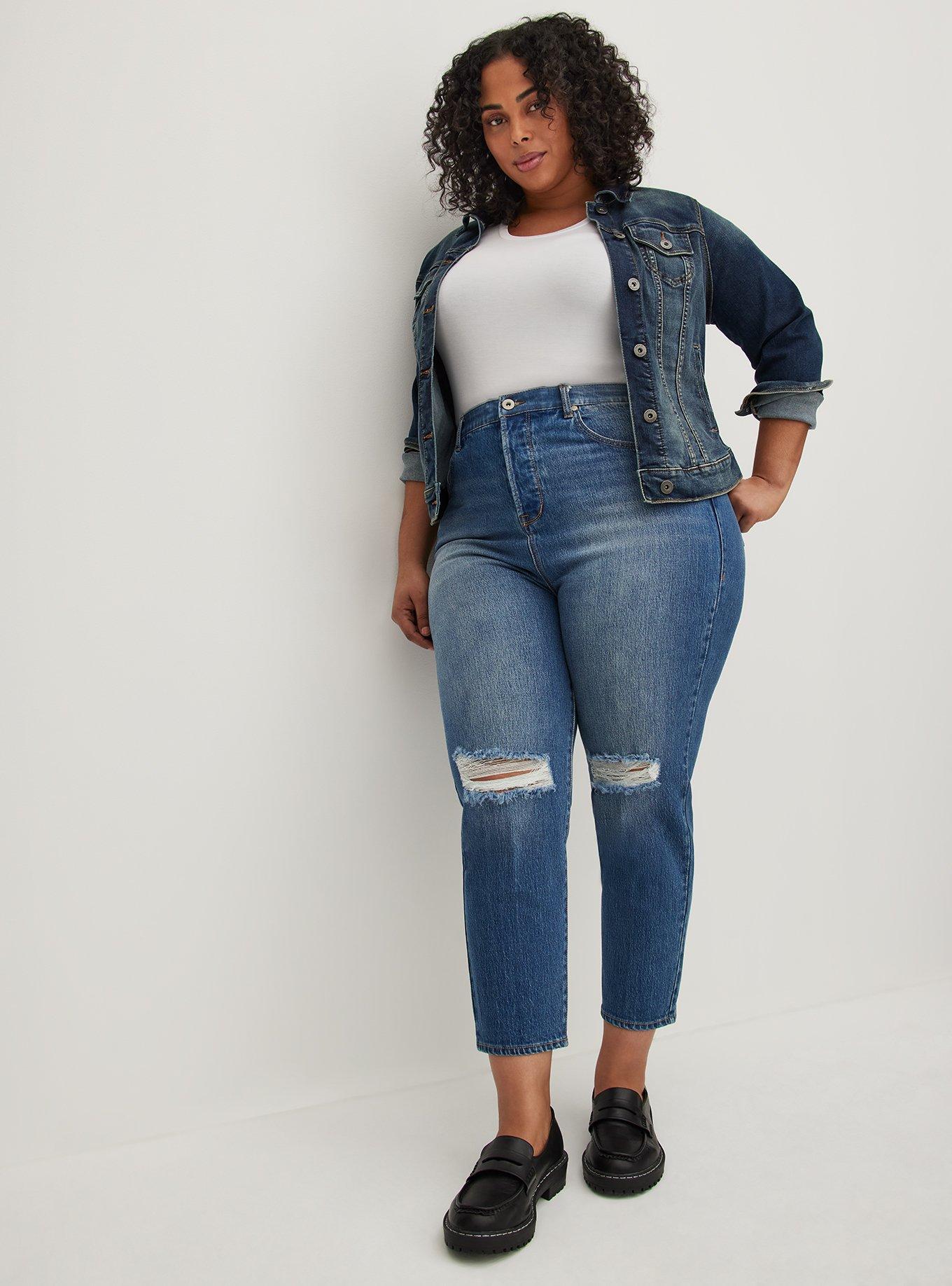 Plus Size - Mom Jean Straight Premium Classic Denim High