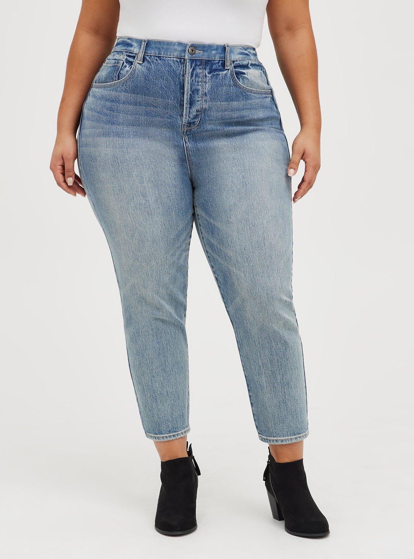 Plus Size - Mom Jean Straight Premium Classic Denim High-Rise Jean
