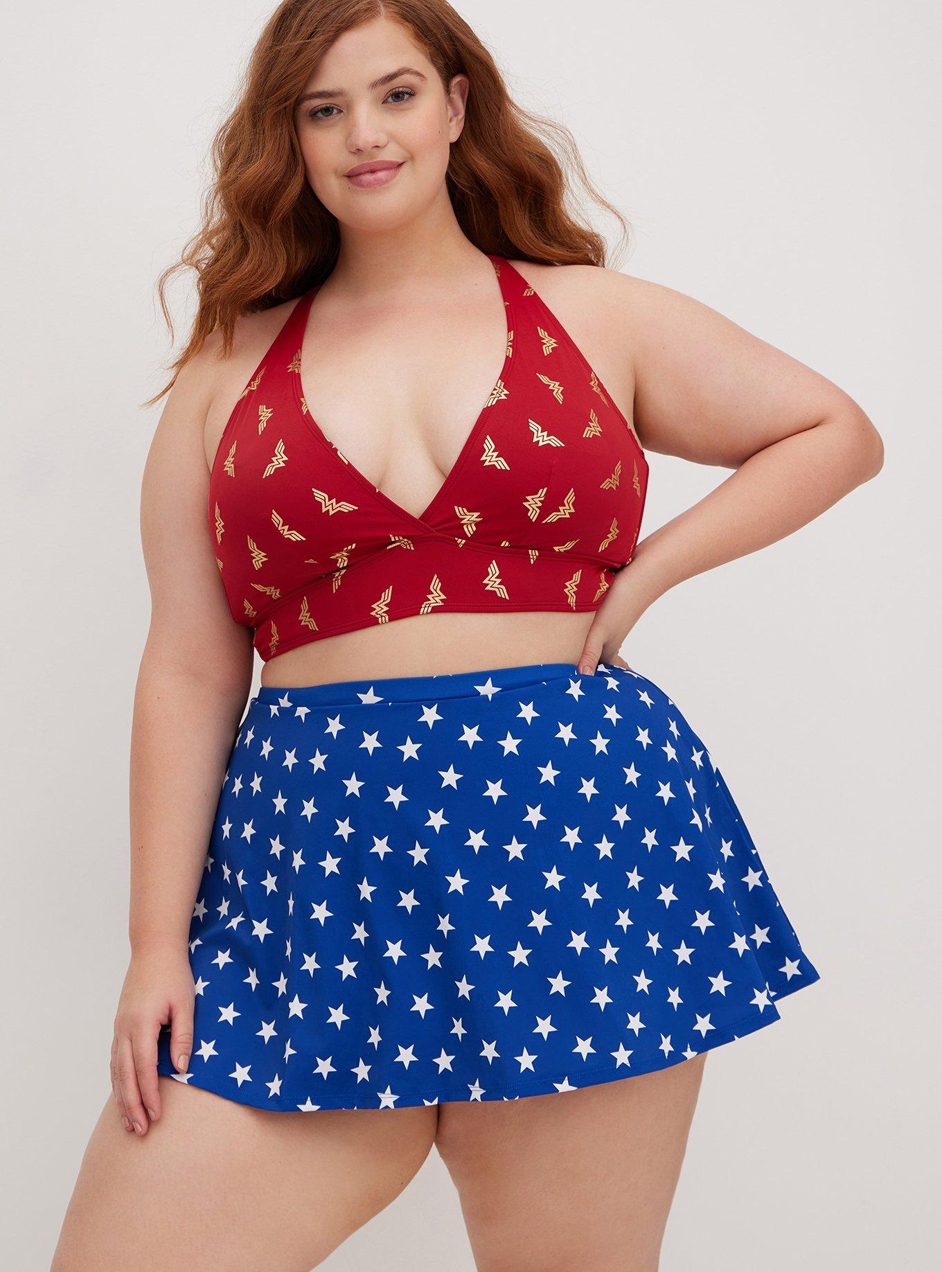 Plus Size - Swim Skirt - DC Comics Wonder Woman Stars - Torrid