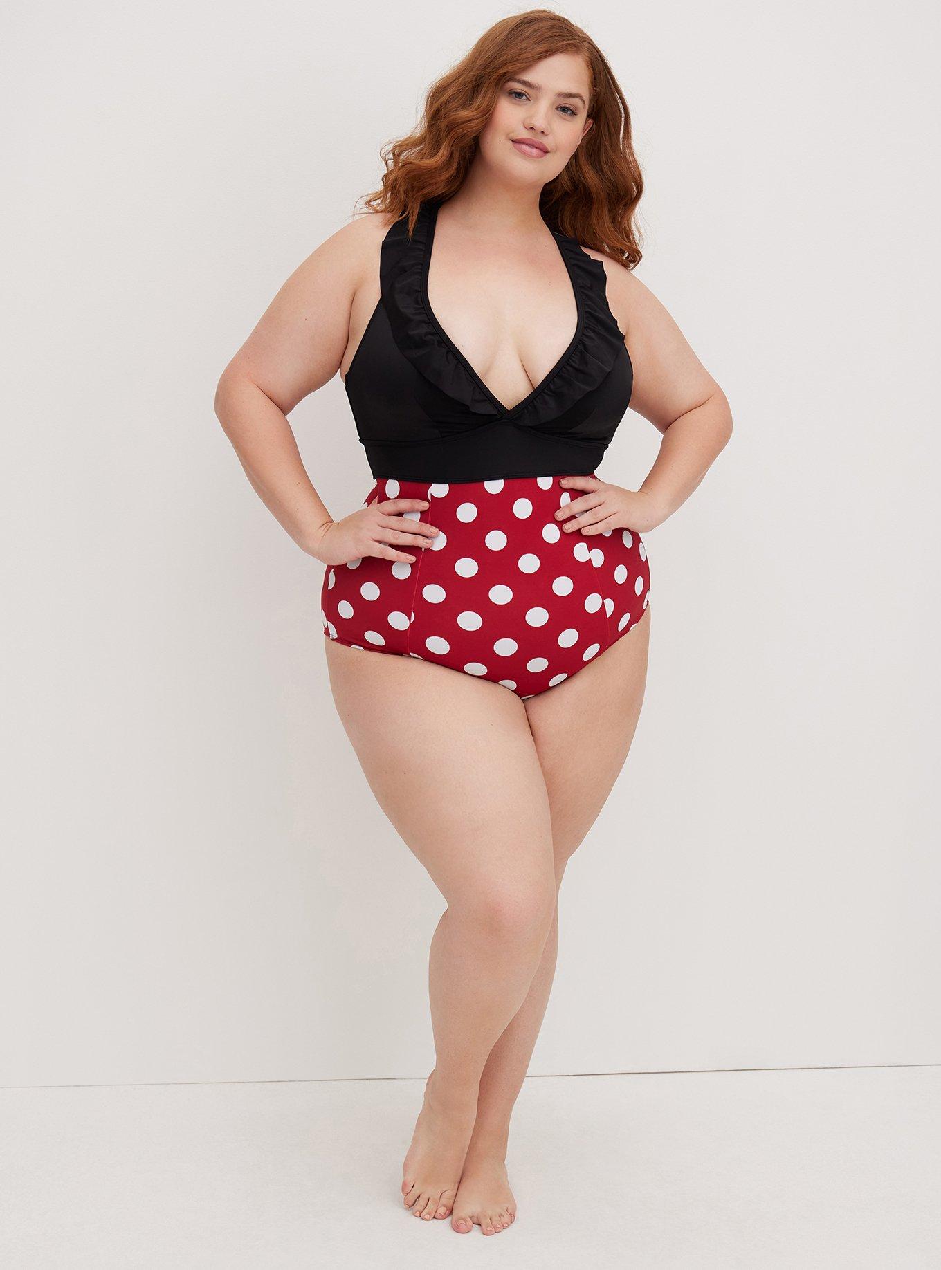 Plus Size Ruffled One Piece Swimsuit Disney Minnie Mouse Torrid