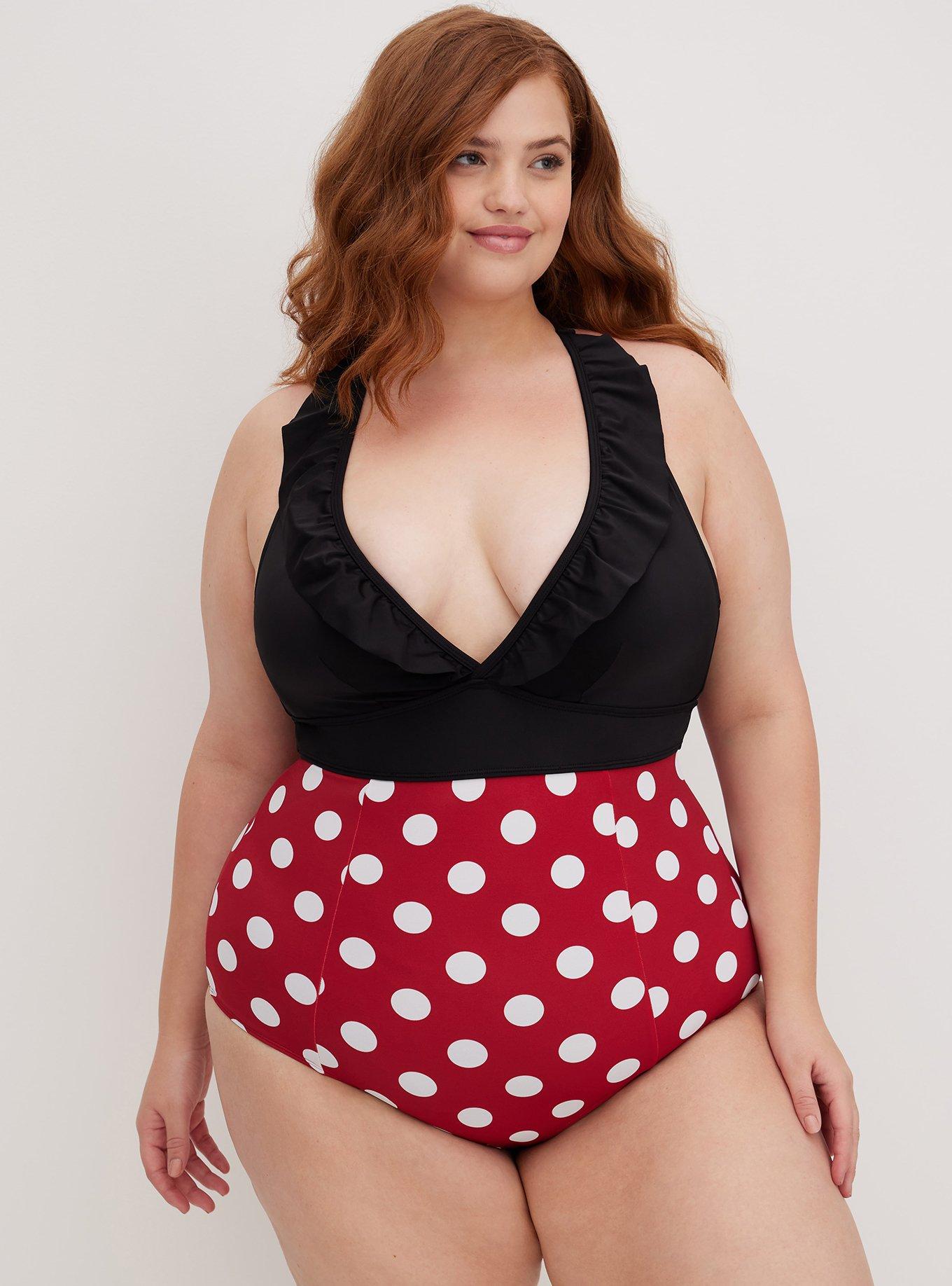 Plus Size - Disney Cheeky Panty - Cotton Mickey Mouse Plaid Red - Torrid