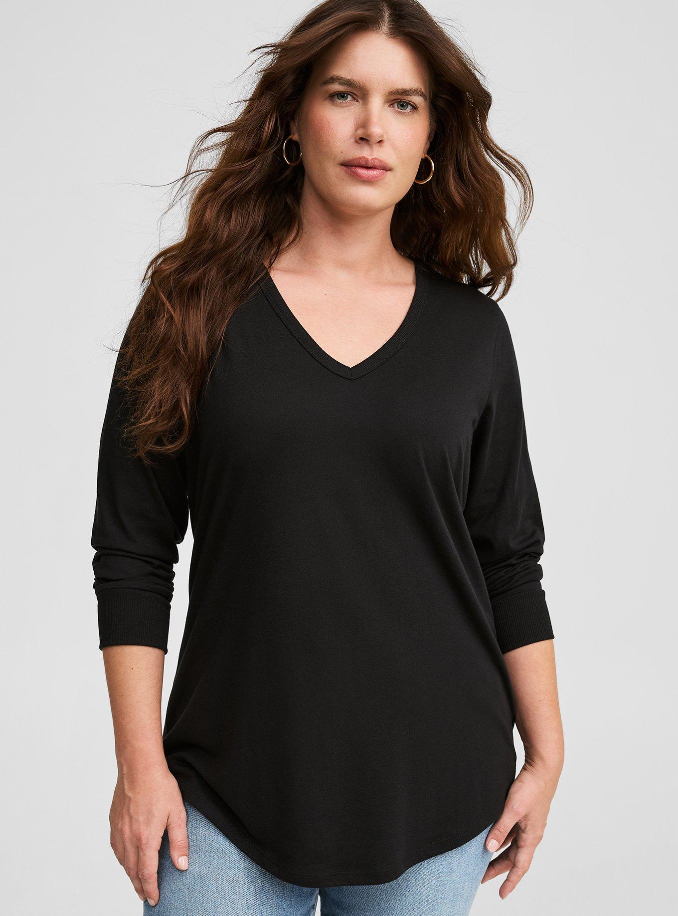 Girlfriend Signature Jersey V-Neck Long Sleeve Tee