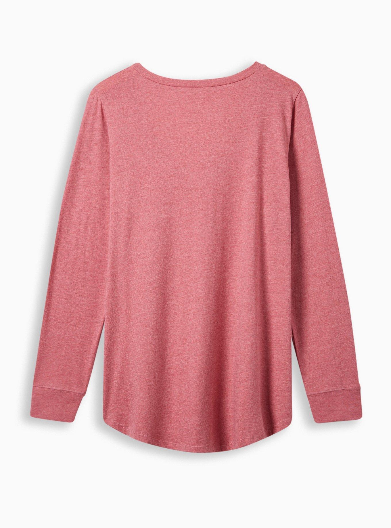 Plus Size - Girlfriend Signature Jersey V-Neck Long Sleeve Tee