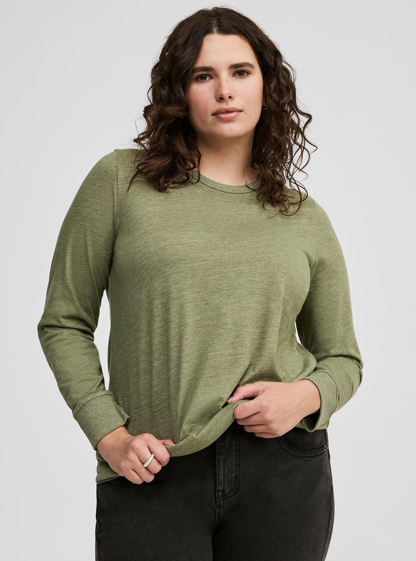 Plus Size - Everyday Signature Jersey Crew Neck Long Sleeve Tee