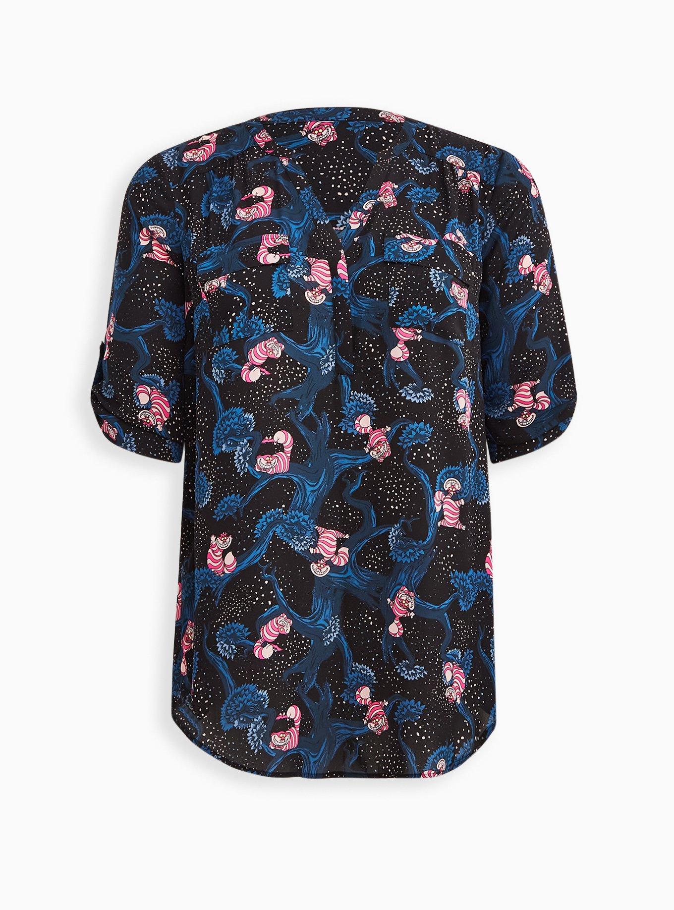 Plus Size - Harper - Georgette Disney Alice In Wonderland Pullover Tunic  Blouse - Torrid