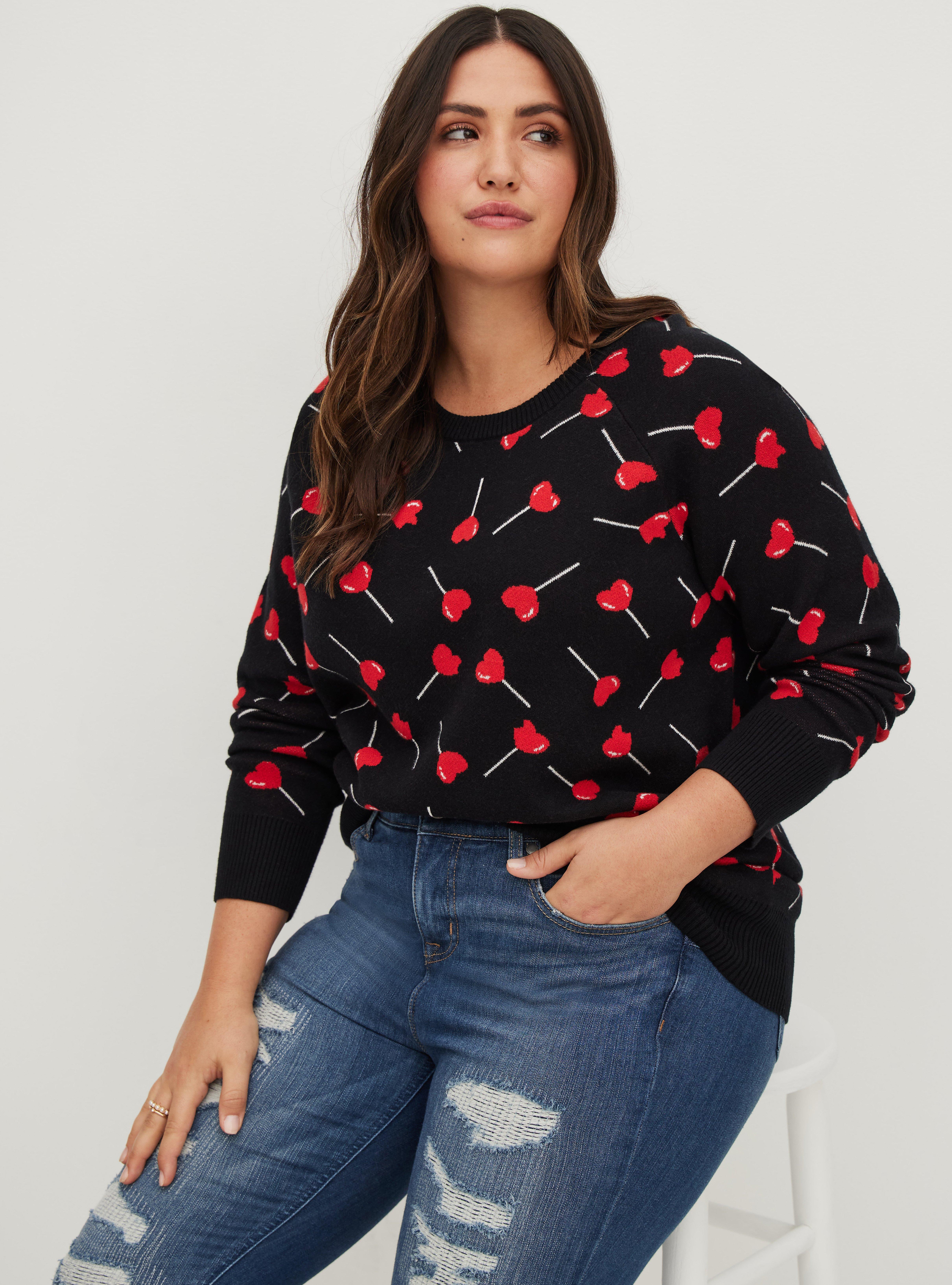 TORRID 4X 26 Raglan Tee Super Soft Black Red Plaid Qatar