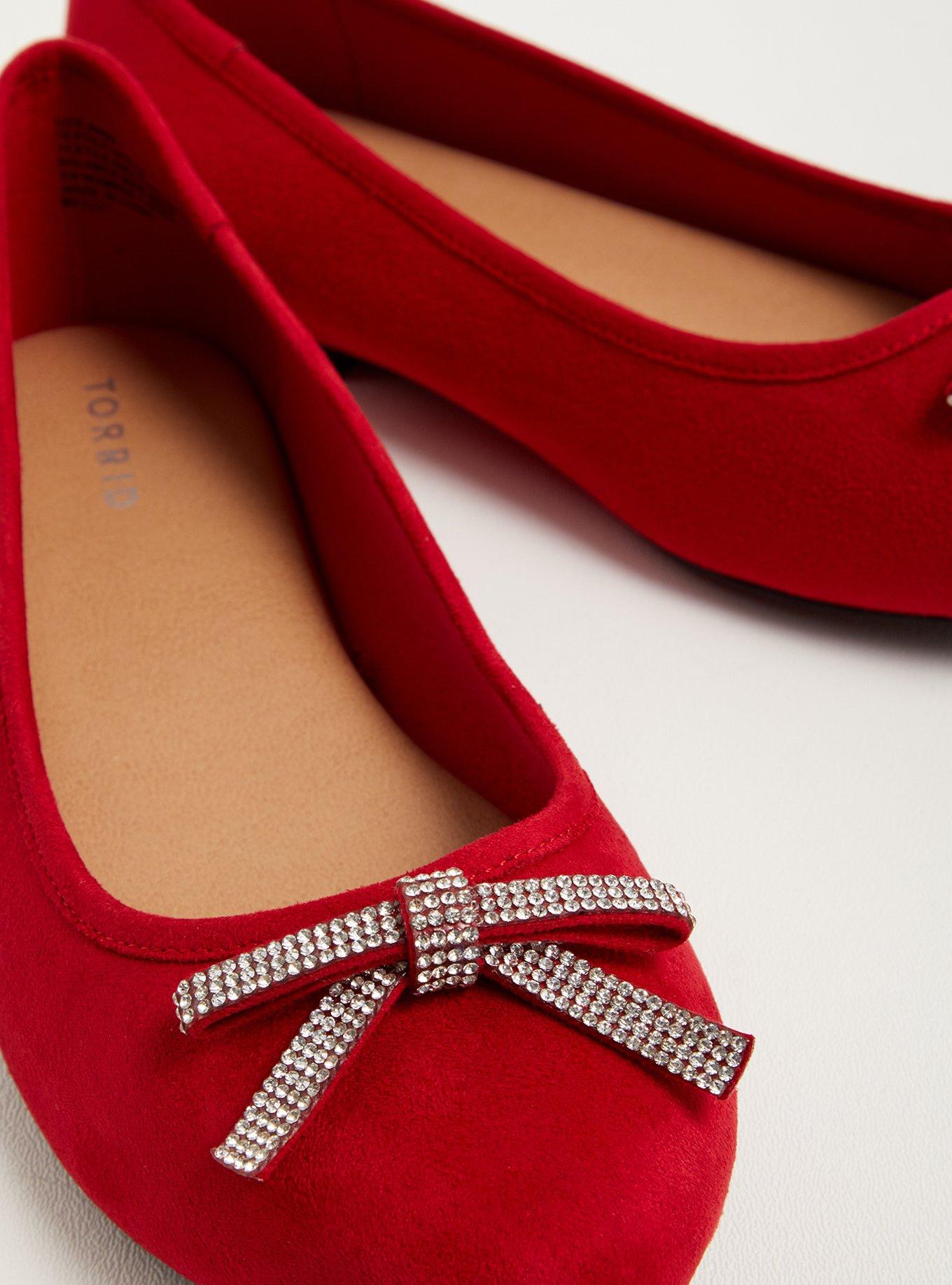 Bow Ballet Flat (WW), RED, alternate