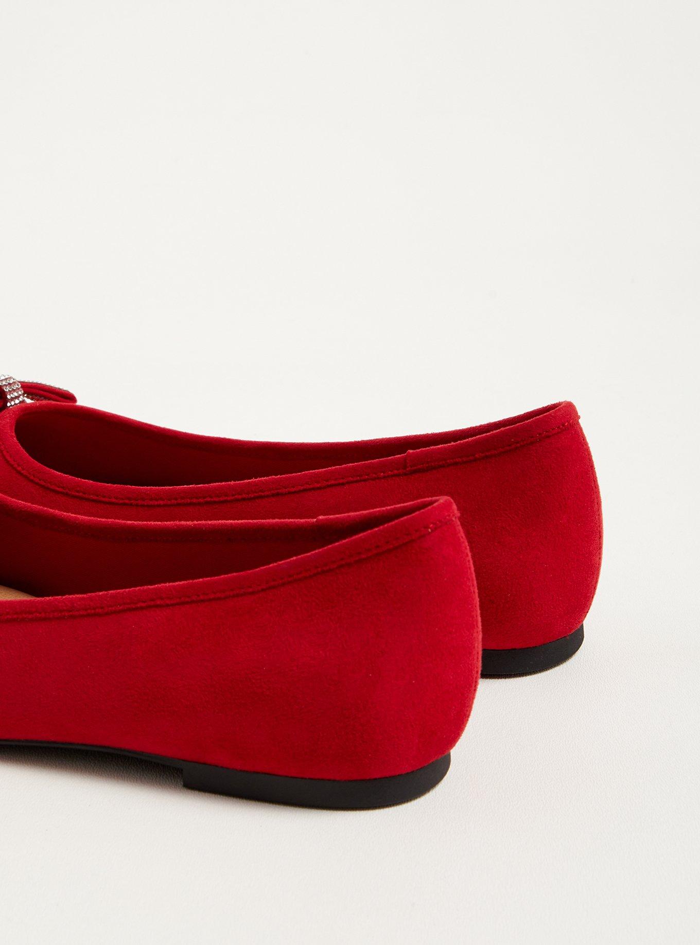 Bow Ballet Flat (WW), RED, alternate