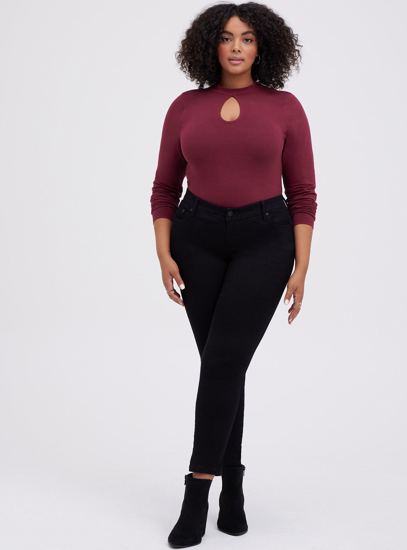 Plus Size Foxy Mock Neck Keyhole Open Back Top Torrid