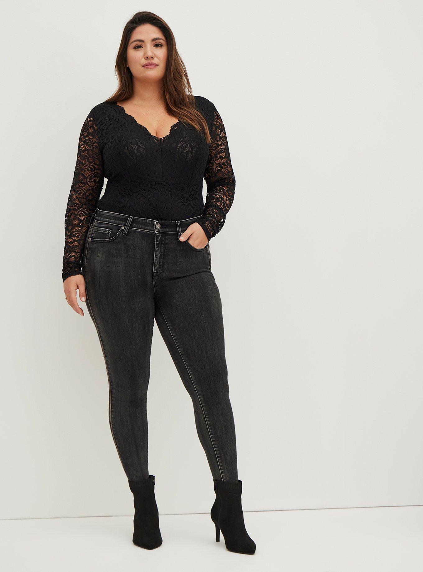 Bodysuit - Mesh & Lace Black , DEEP BLACK, alternate