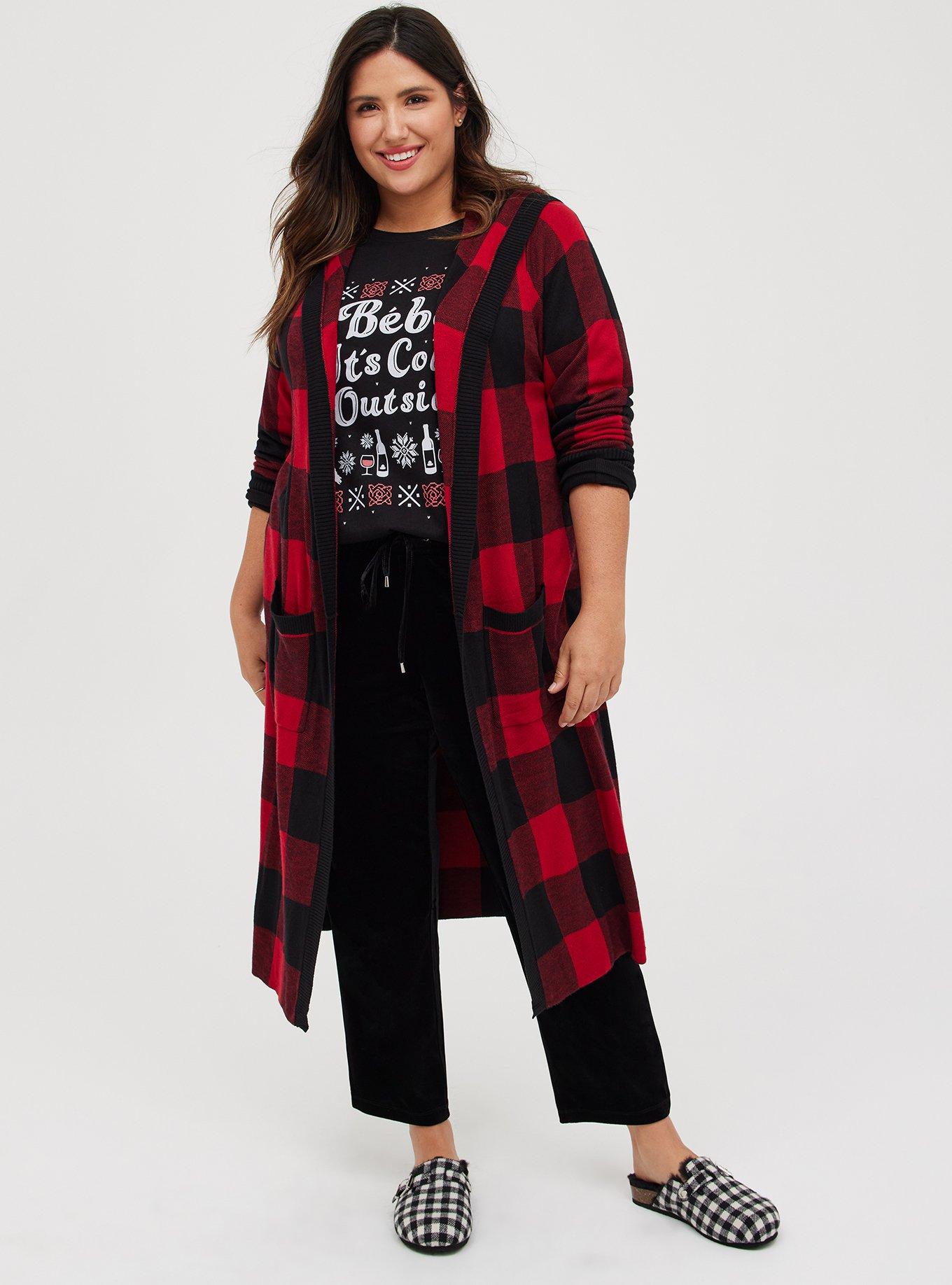 Plus Size Pull-On Relaxed Taper Velvet High-Rise Pant, DEEP BLACK, alternate