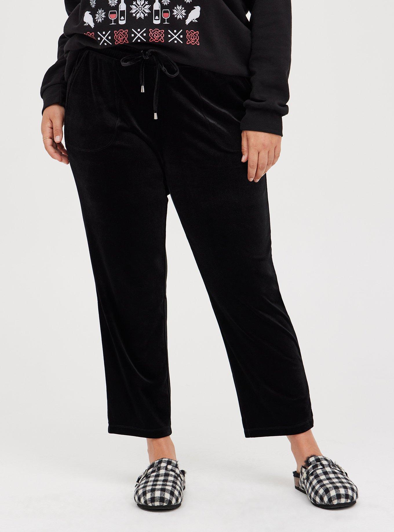 Plus Size Pull-On Relaxed Taper Velvet High-Rise Pant Torrid