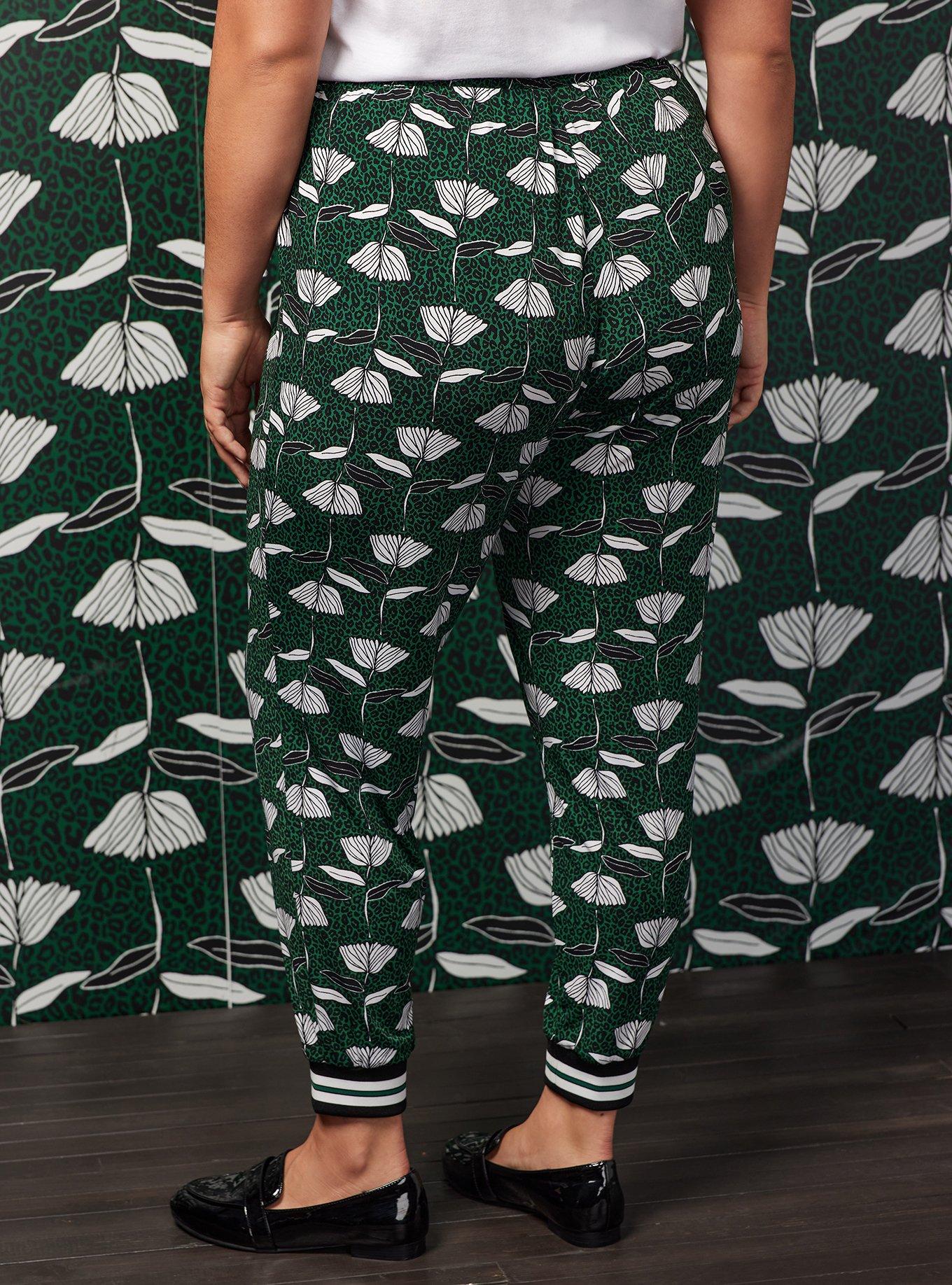 Plus Size Sylvia Mollie Jogger - Studio Knit Floral Green, FLORAL GREEN, alternate