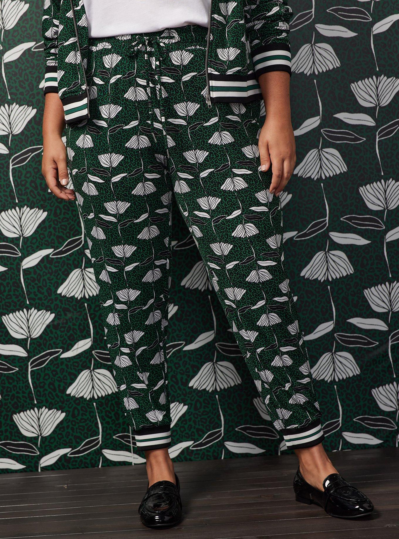 Plus Size Sylvia Mollie Jogger - Studio Knit Floral Green, FLORAL GREEN, alternate