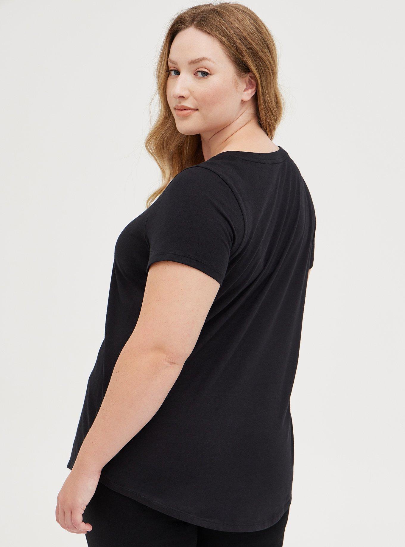 Plus Size Girlfriend Tee - Signature Jersey Black Not As Calm, DEEP BLACK, alternate