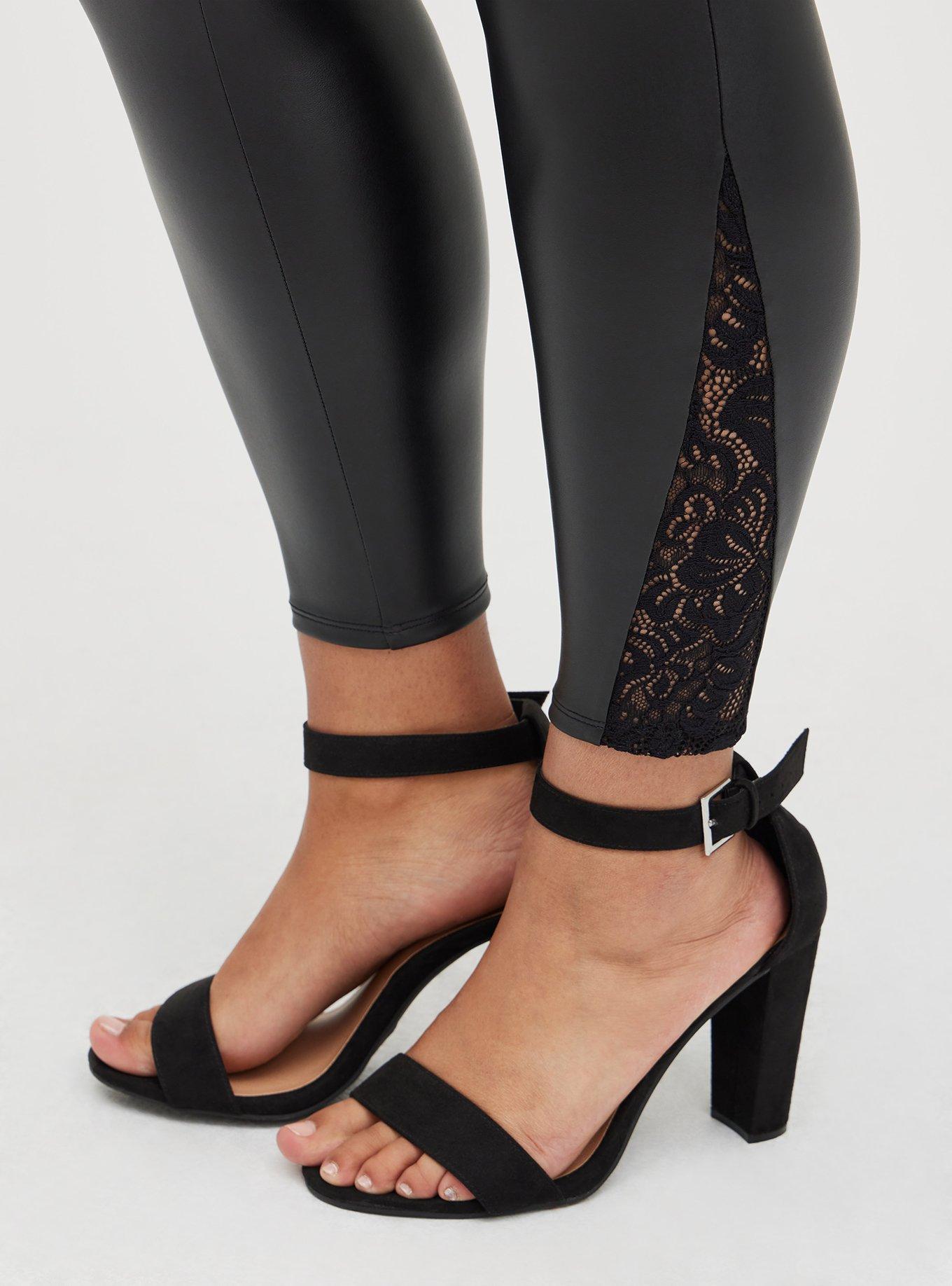 Plus Size - Premium Legging Lace Side - Black - Torrid