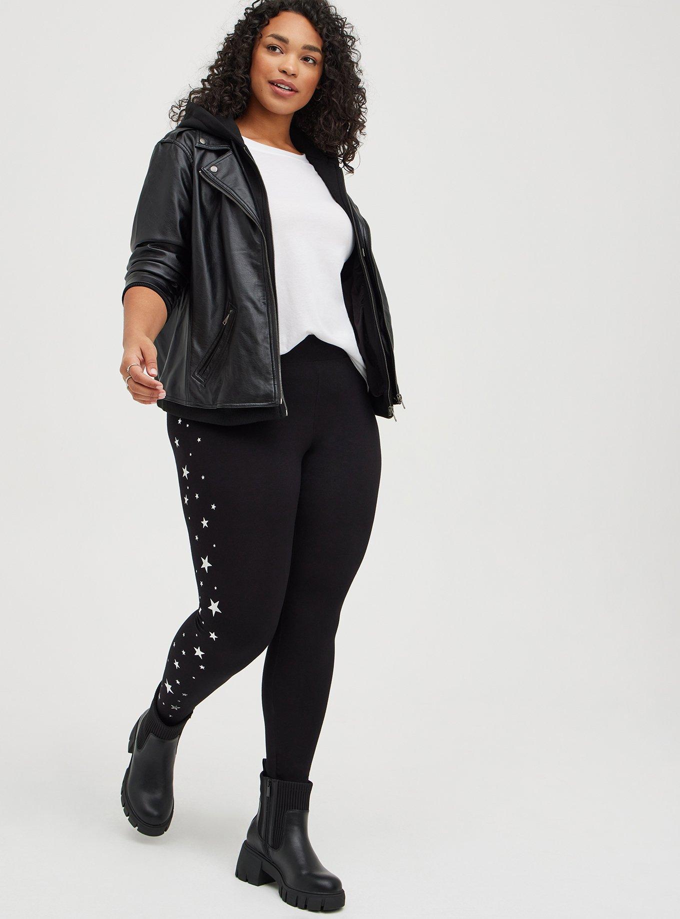 Black Foil Star Leggings