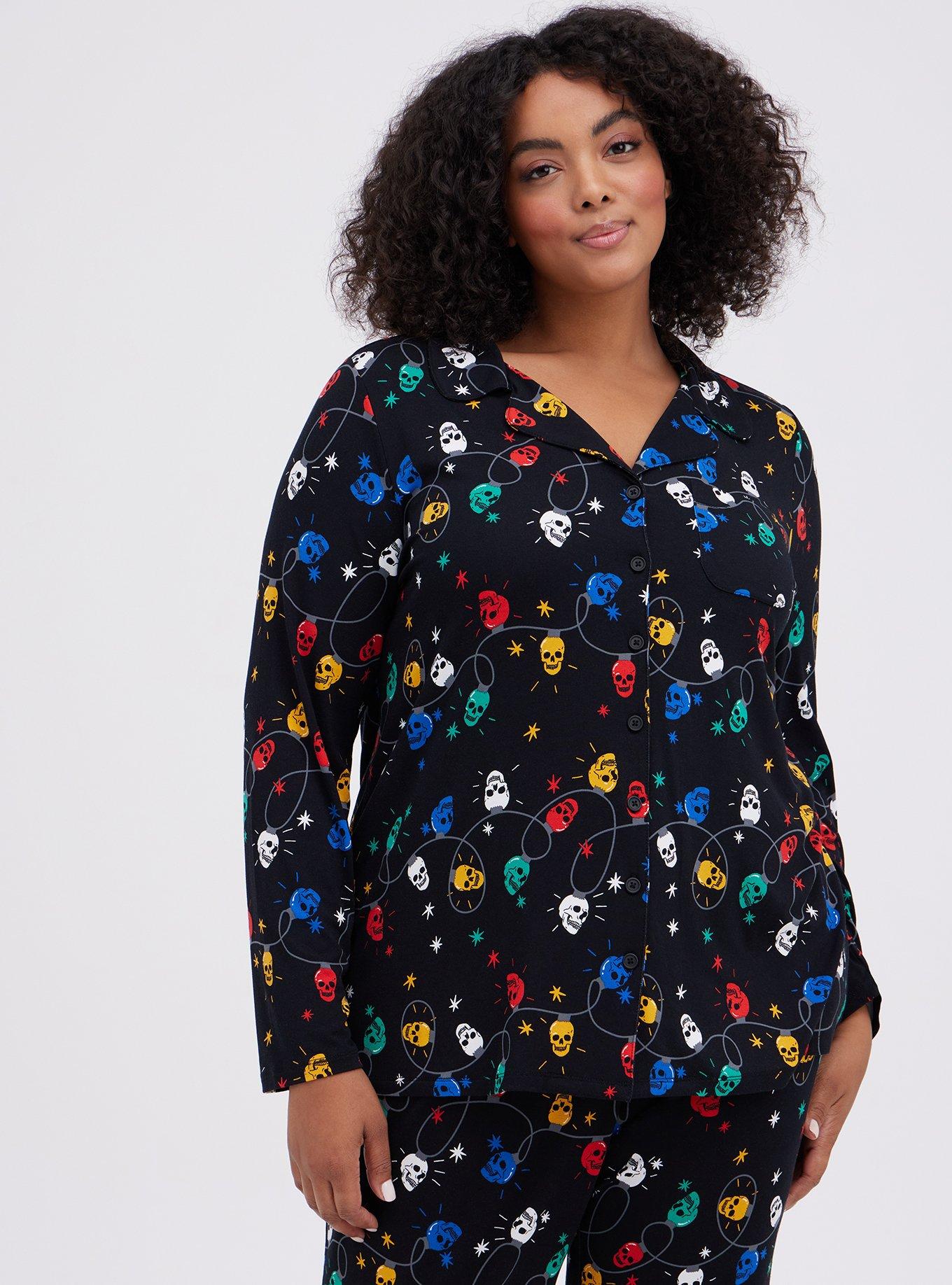 Plus Size - Super Soft Button Through Long Sleeve Sleep Shirt - Torrid