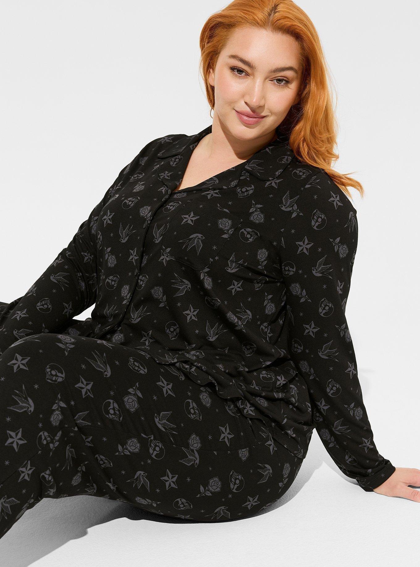 Plus Size - Super Soft Button Through Long Sleeve Sleep Shirt - Torrid