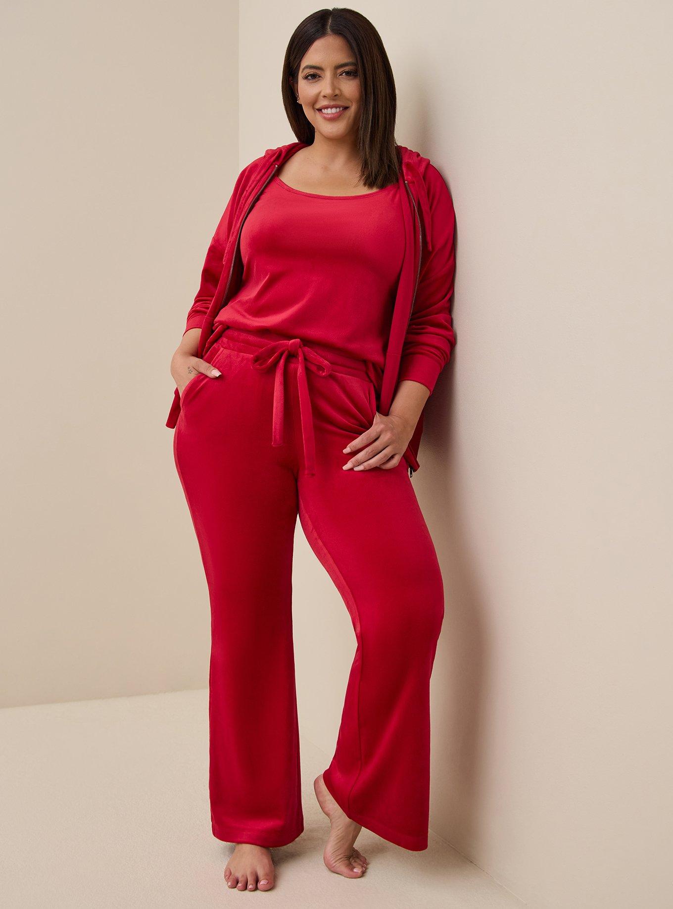 Red Wine Stretch Velvet High Waist Front Pockets Tight Velour Legging  Pants- Pants and Shorts