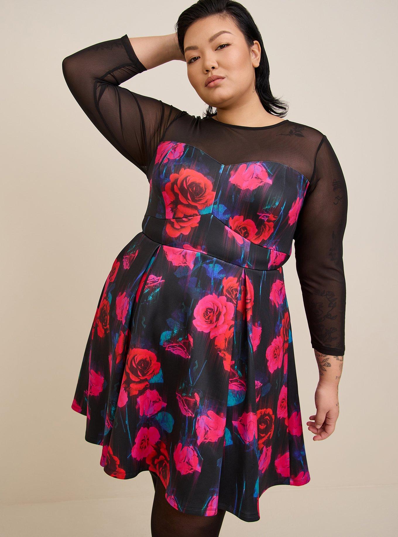 Mini Scuba Illusion Neck Dress