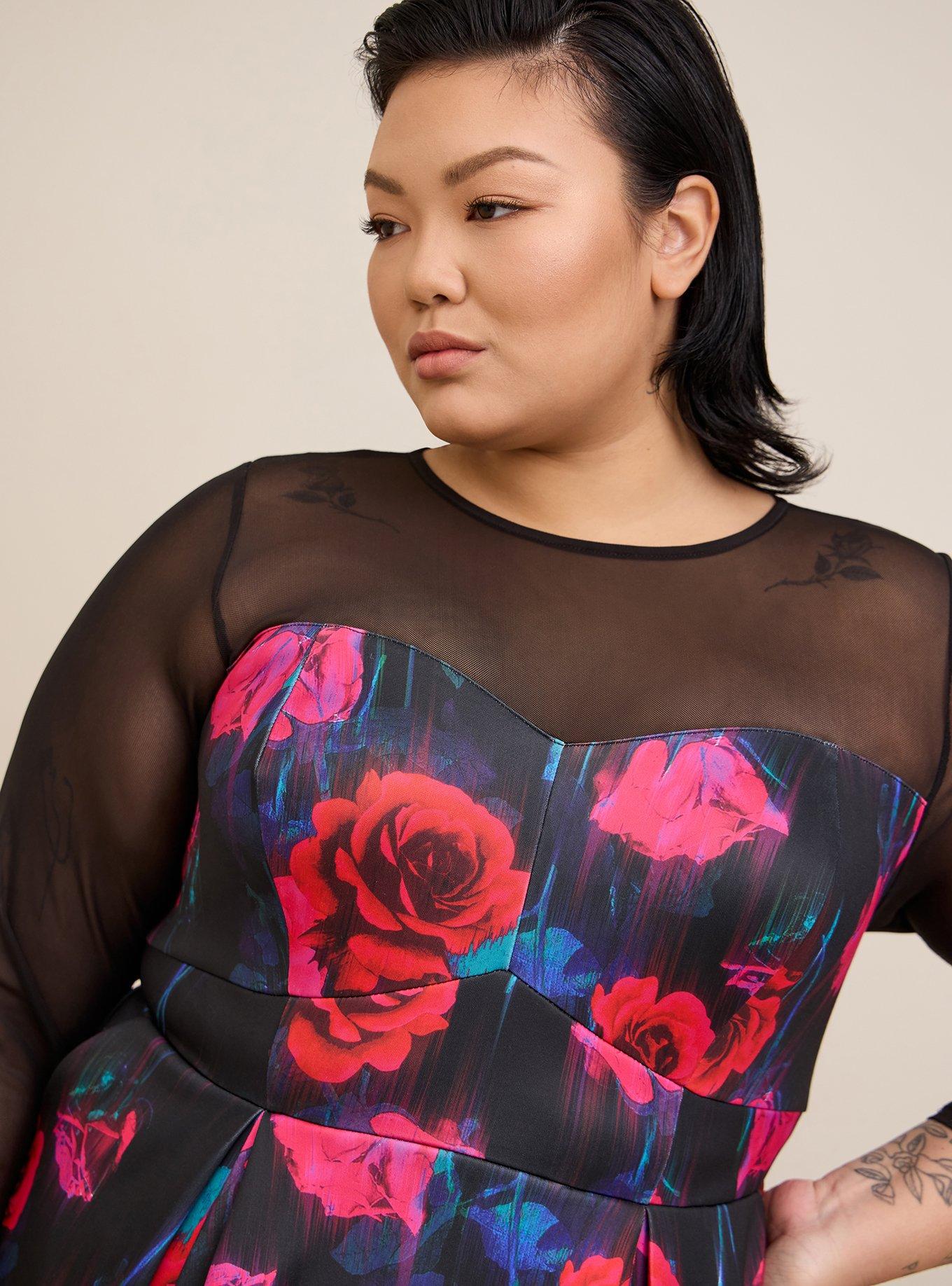 Mini Scuba Illusion Neck Dress