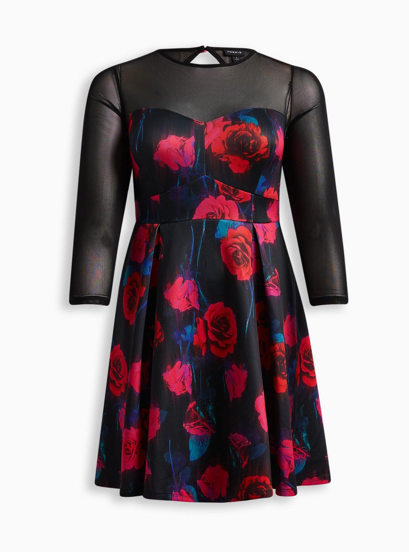 Mini Scuba Illusion Neck Dress