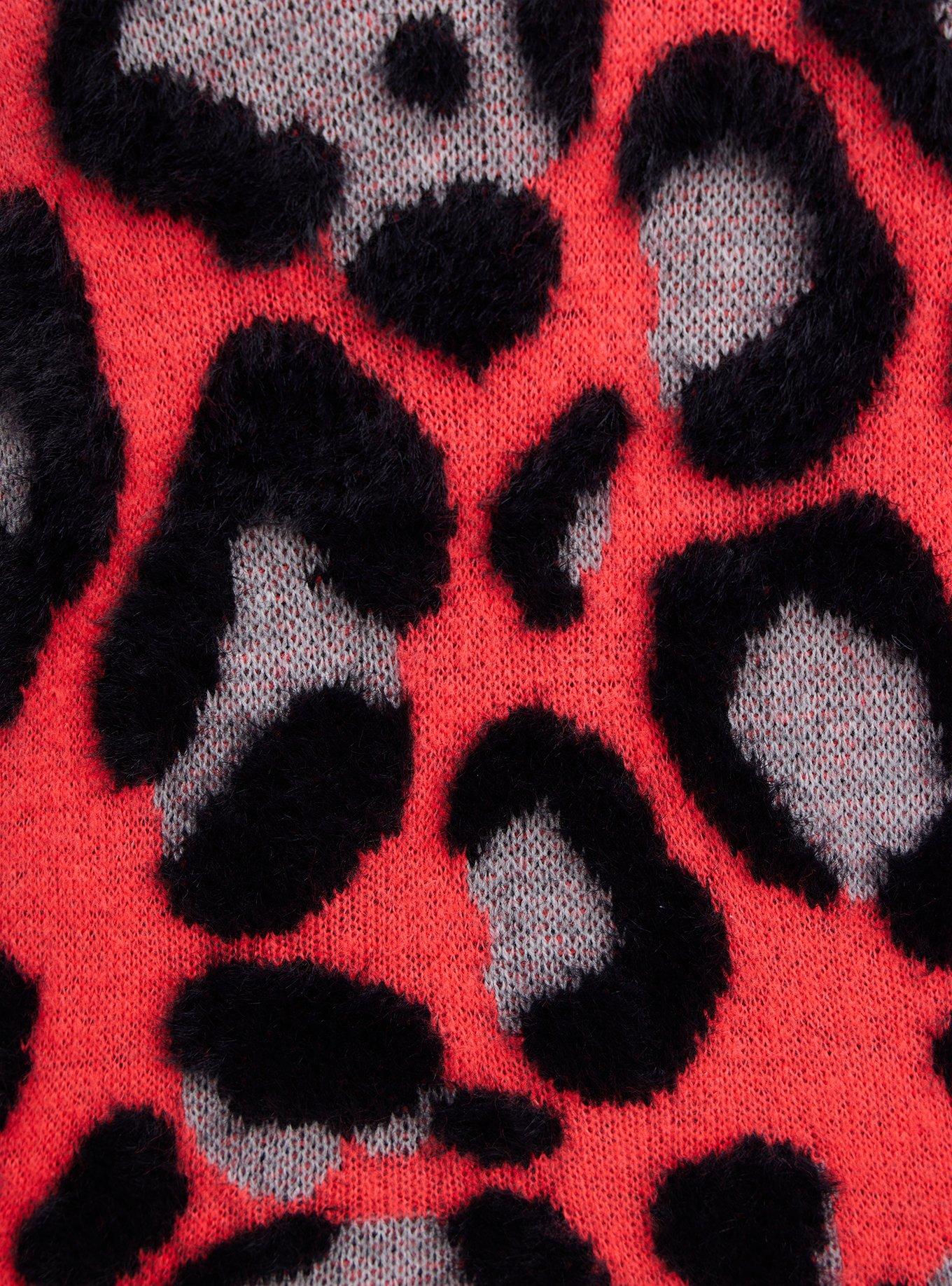 Chunky Pullover Tunic Sweater, LEOPARD, alternate