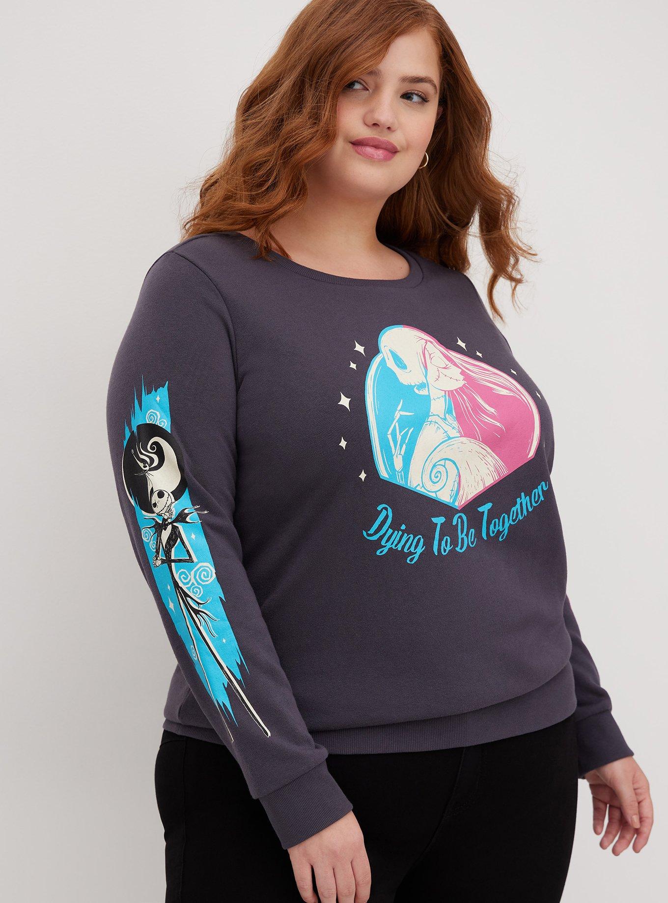 Plus Size Sweatshirt Disney Nightmare Before Christmas Jack Sally Torrid