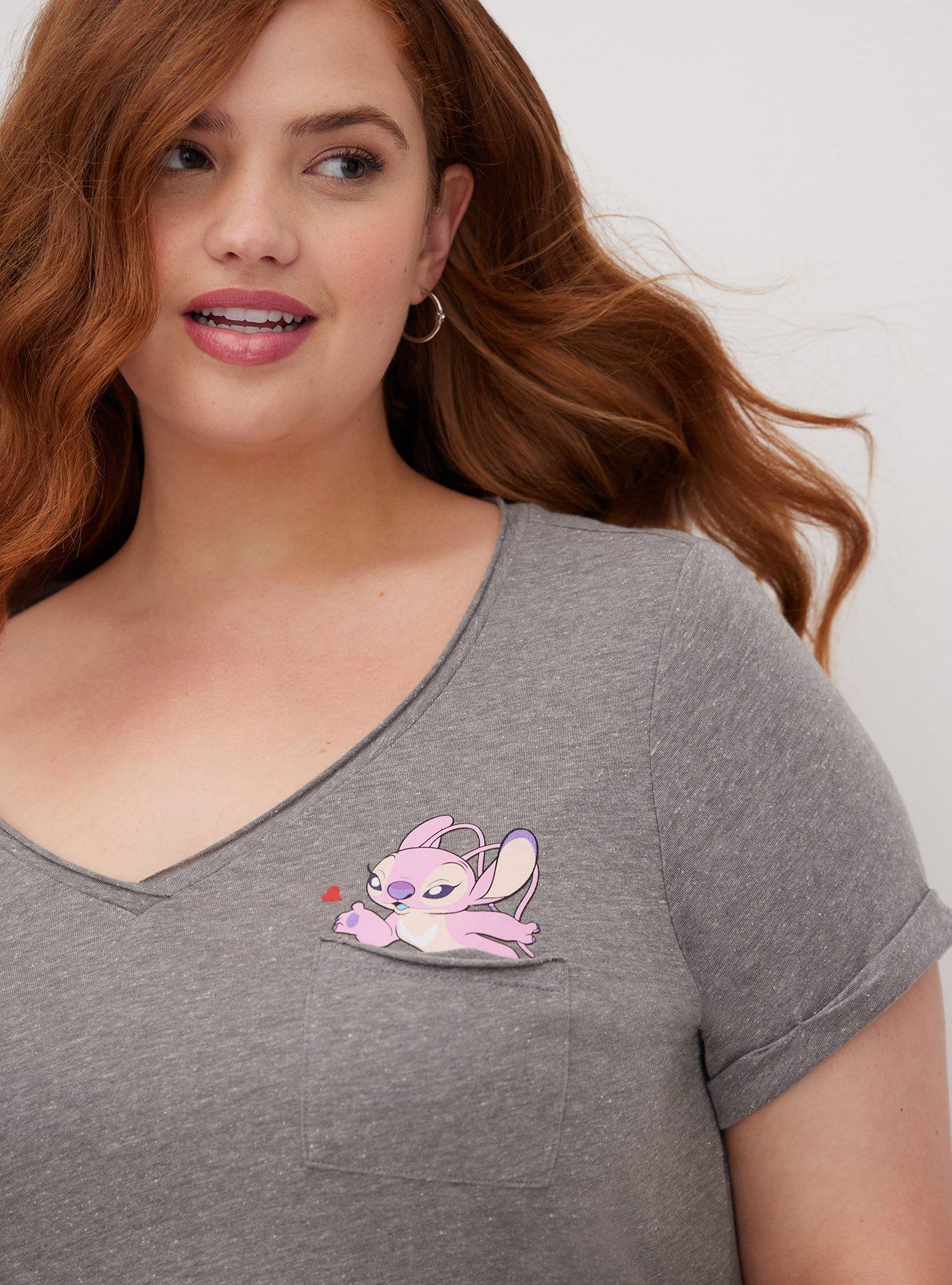 Pocket Top - Disney Lilo & Stitch Kiss, LIGHT HEATHER GREY, alternate