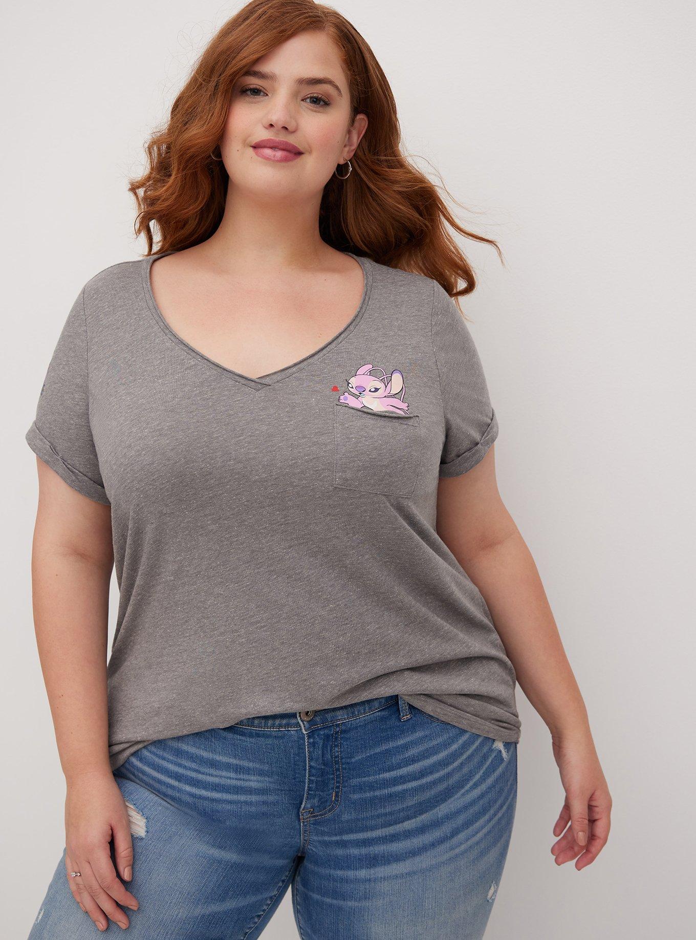 Pocket Top - Disney Lilo & Stitch Kiss, LIGHT HEATHER GREY, alternate