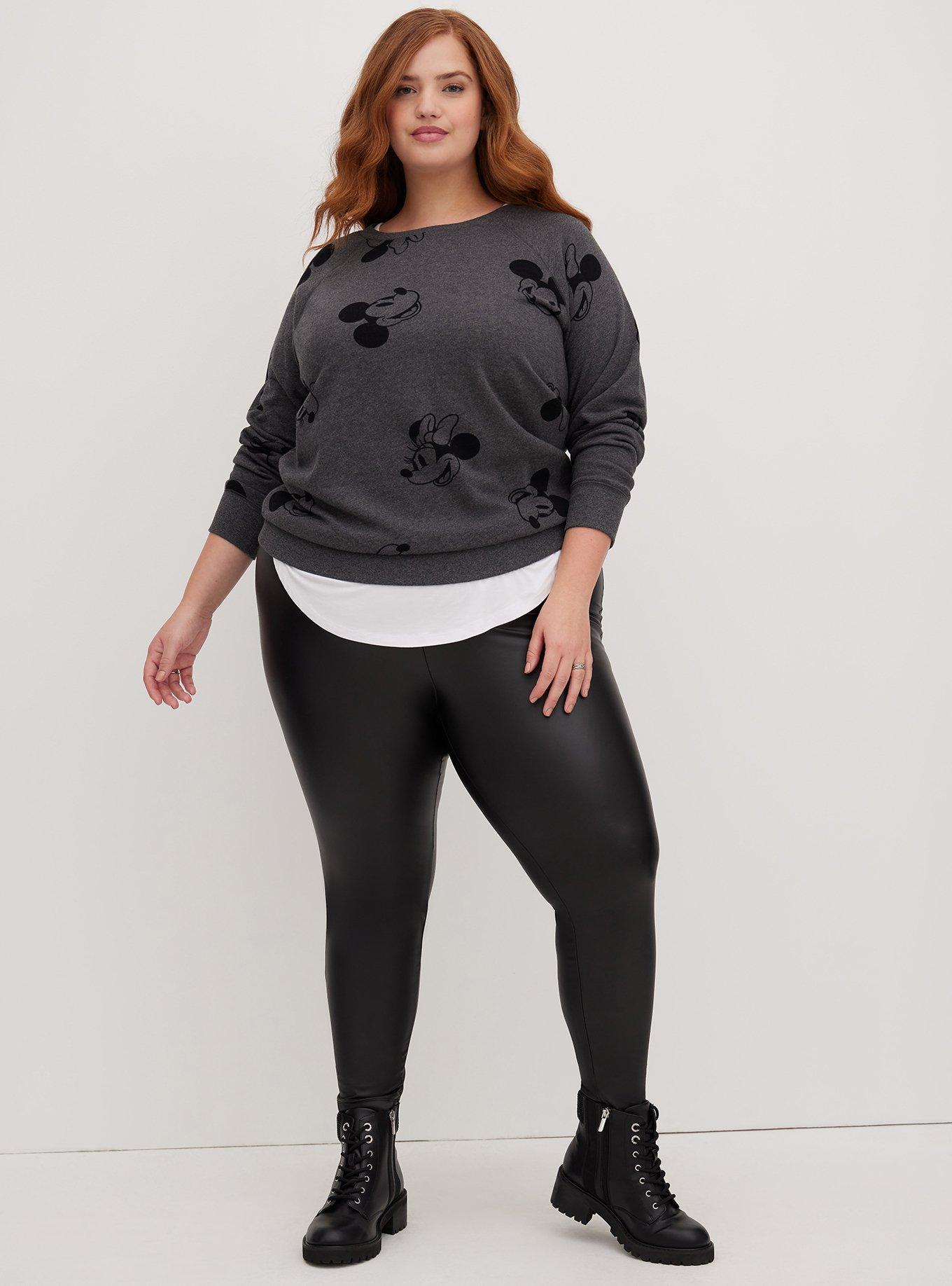Plus Size Sweatshirt - Disney Mickey & Minnie Mouse, GREY BLACK, alternate