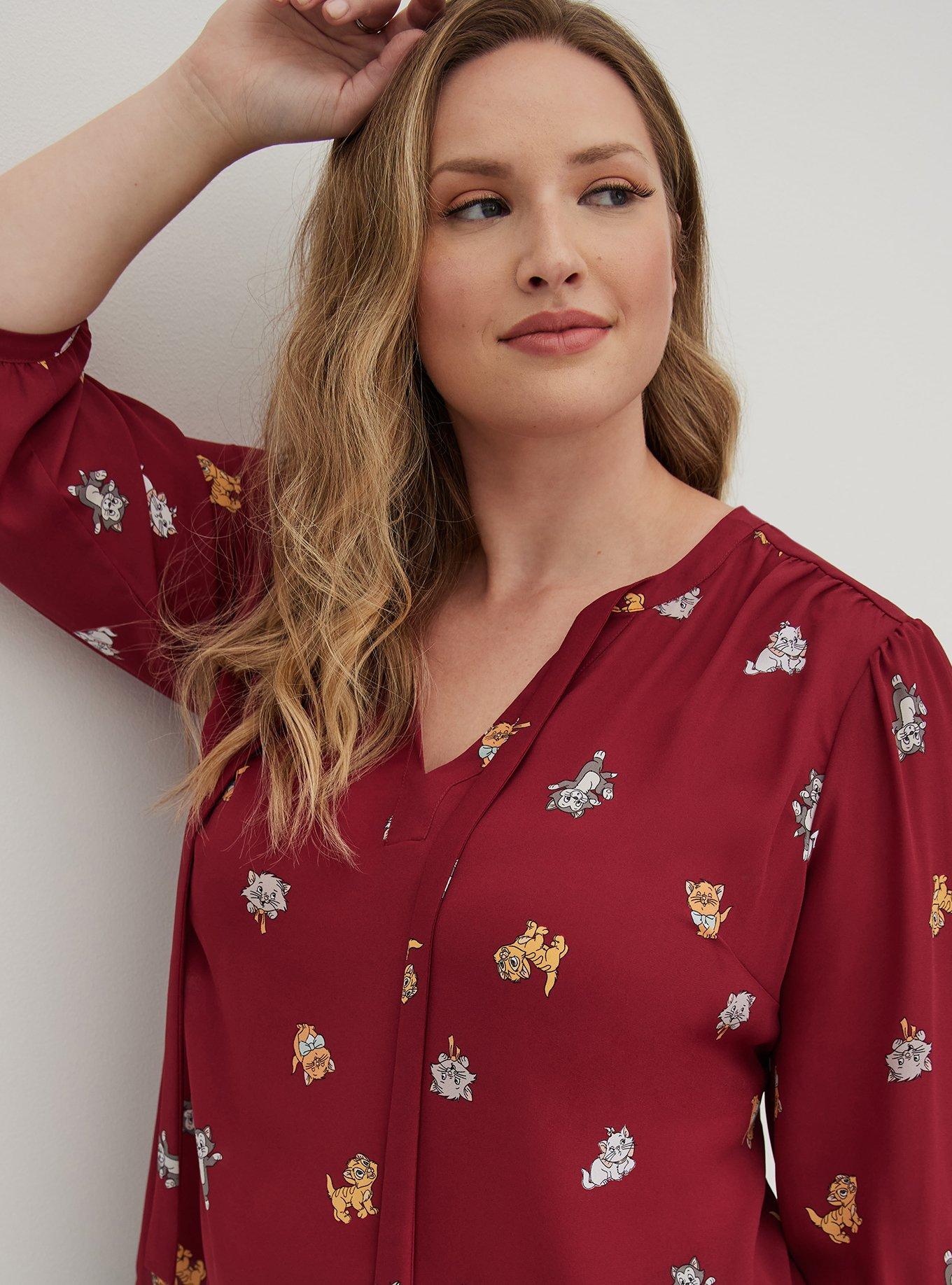 Disney Cats Peasant Blouse - Red, MULTI, alternate