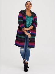 Plus Size Coatigan Collared Sweater, MULTI, alternate