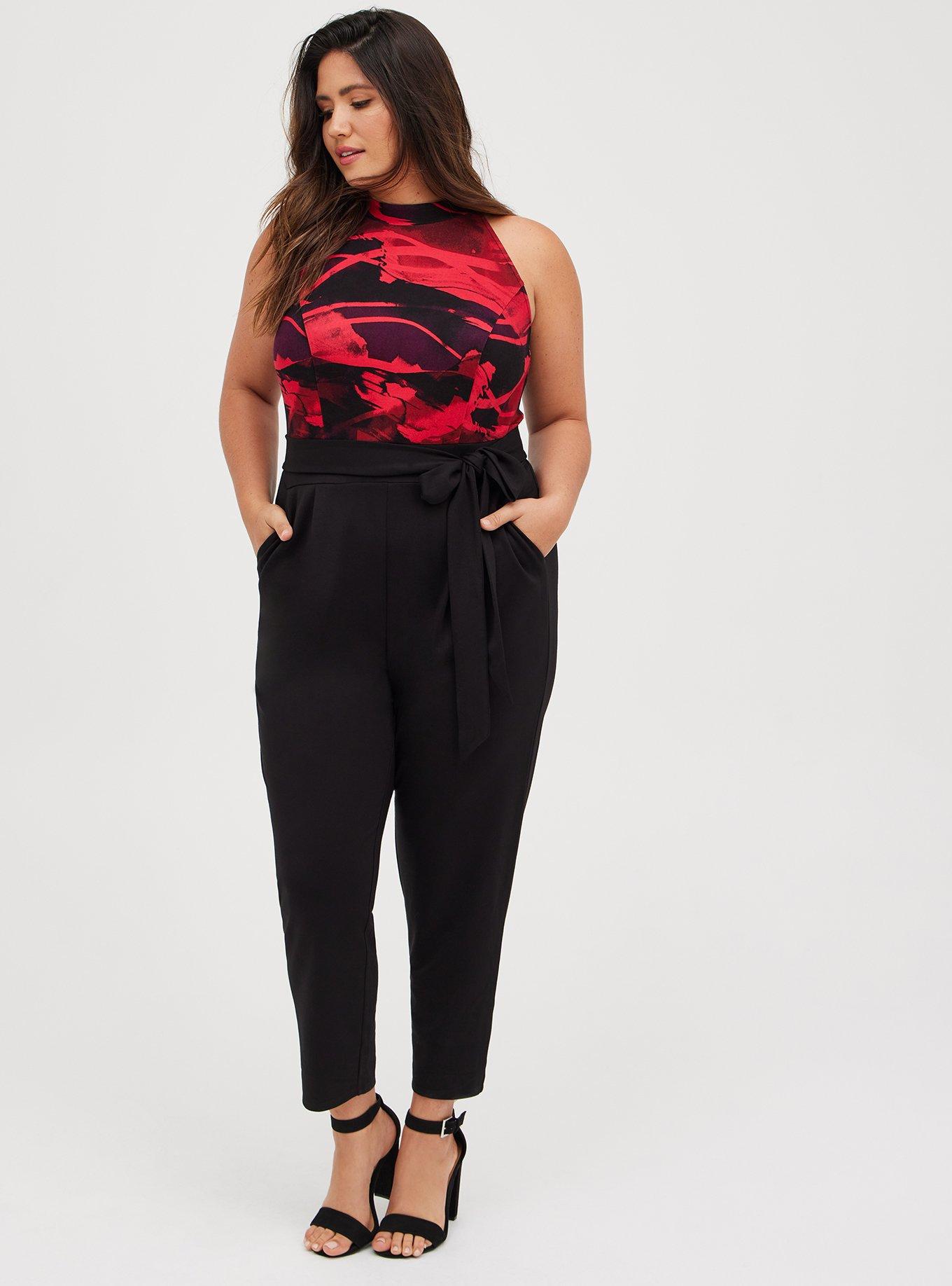 Red store black jumpsuit