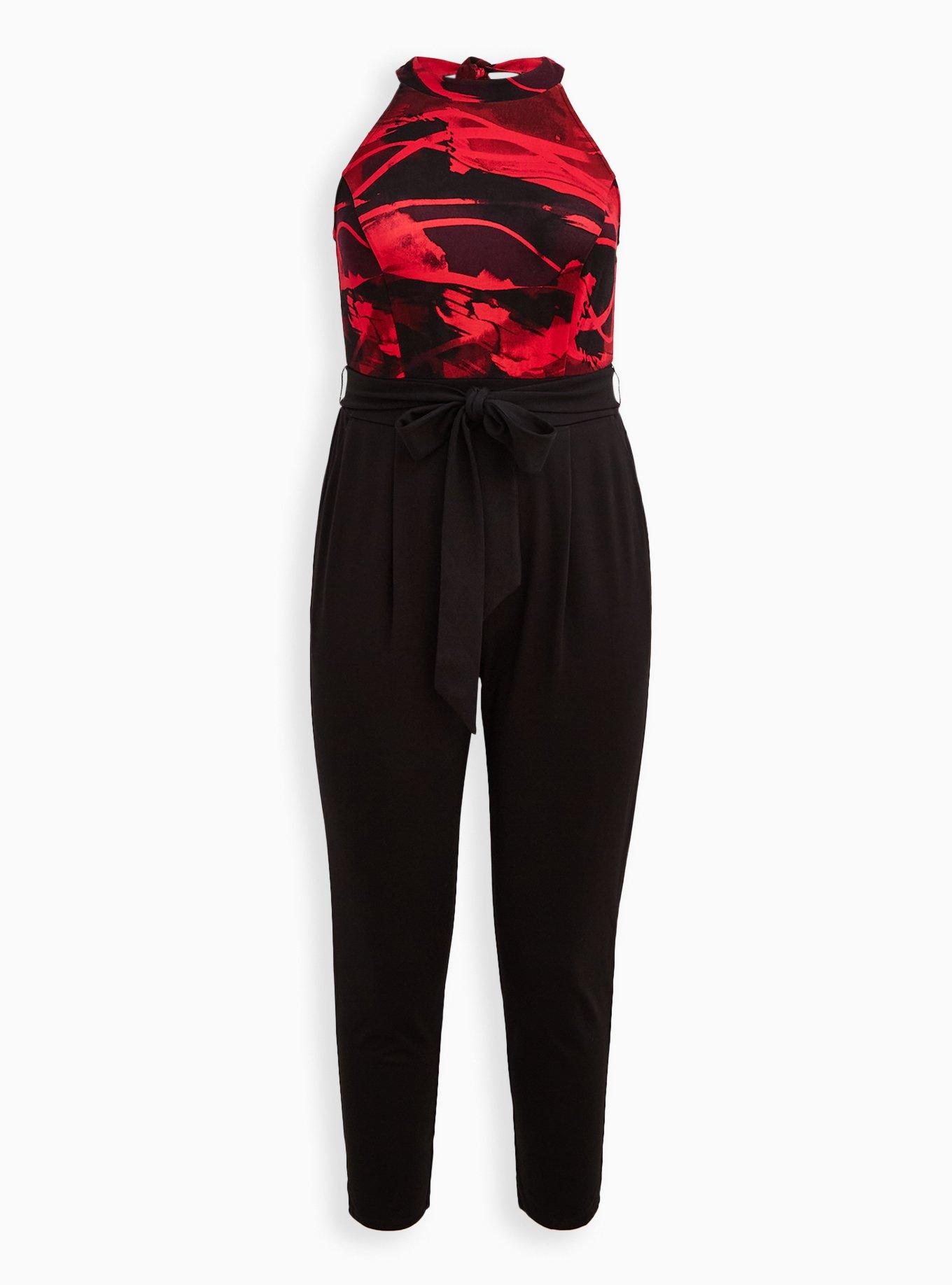 Jumpsuit - Red & Black, , hi-res