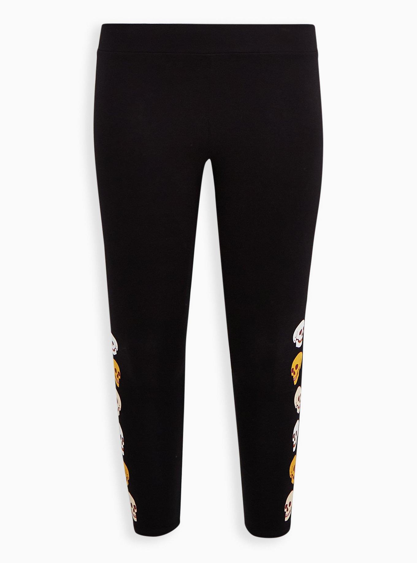 Plus Size - Premium Legging - Skull Bolt Side Detail Black - Torrid