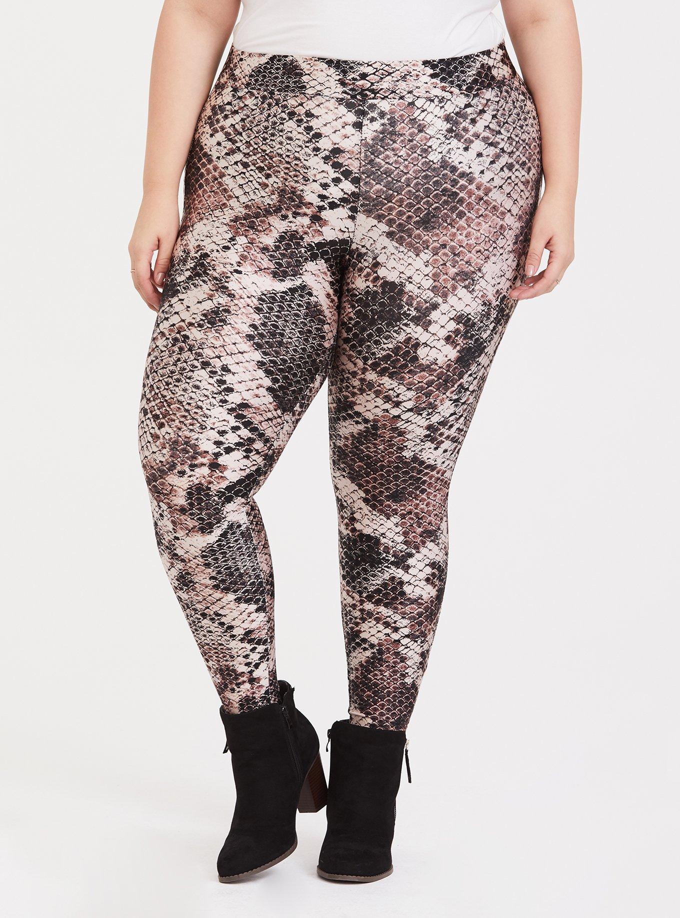 SHEIN Privé Plus Snakeskin Print Wideband Waist Leggings