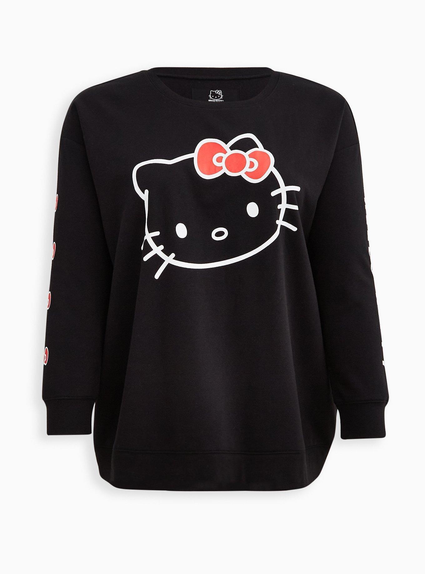 Plus Size - Tunic Sweatshirt - Cozy Fleece Hello Kitty Black - Torrid