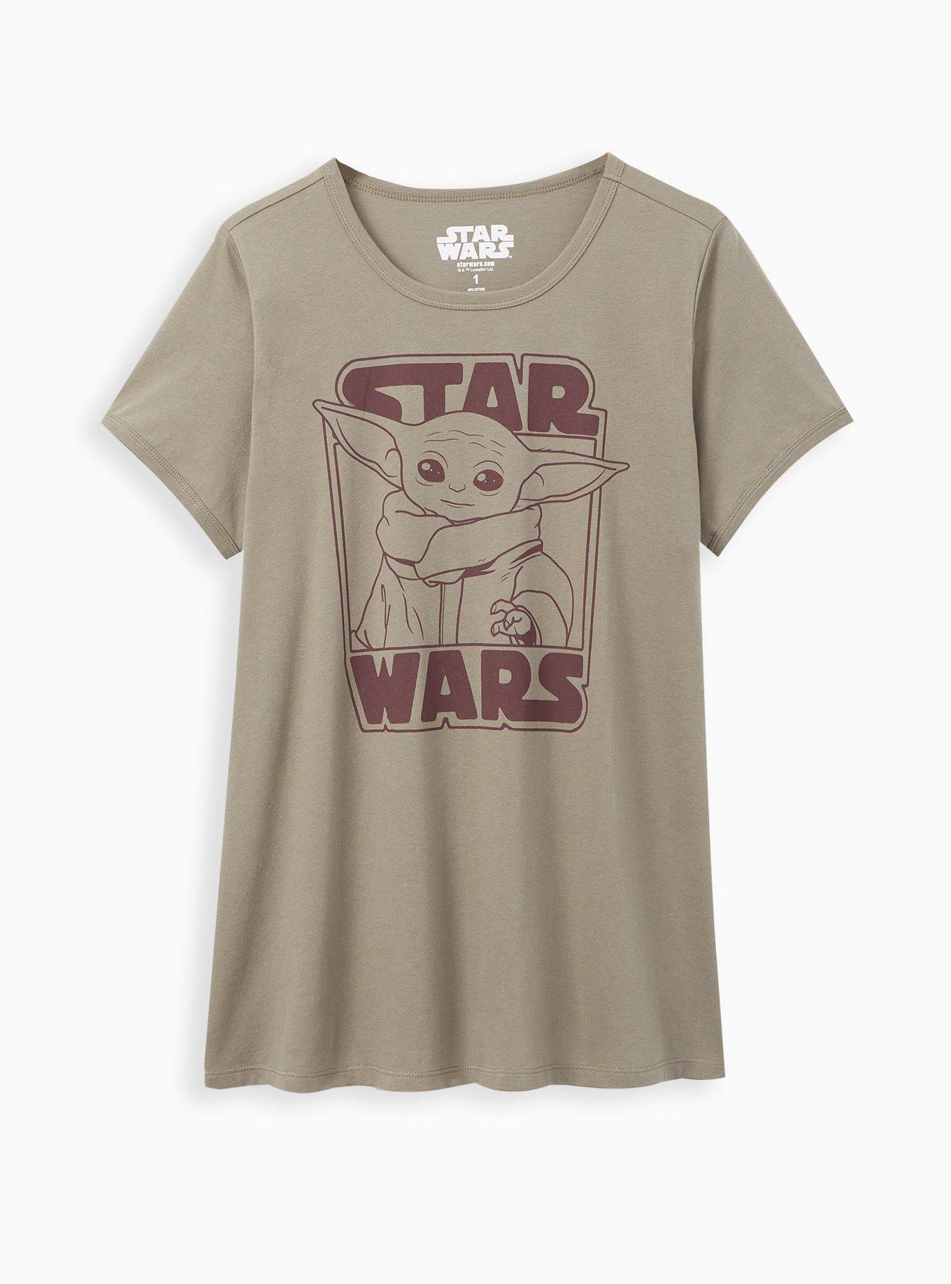 Plus Size Classic Fit Ringer Tee - Star Wars The Child Olive, DEEP DEPTHS, hi-res