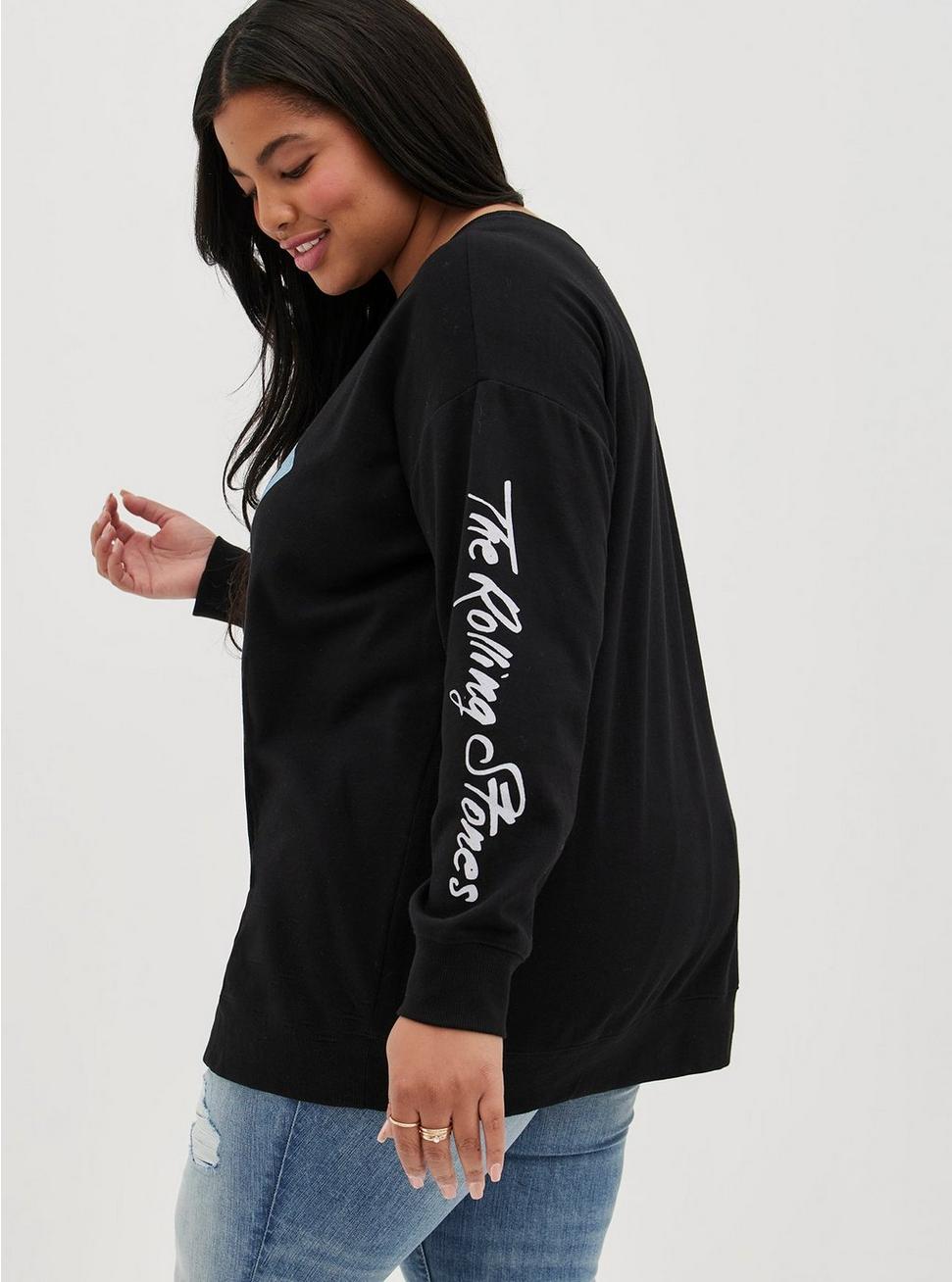 Plus Size - Tunic Sweatshirt - Cozy Fleece Rolling Stones
