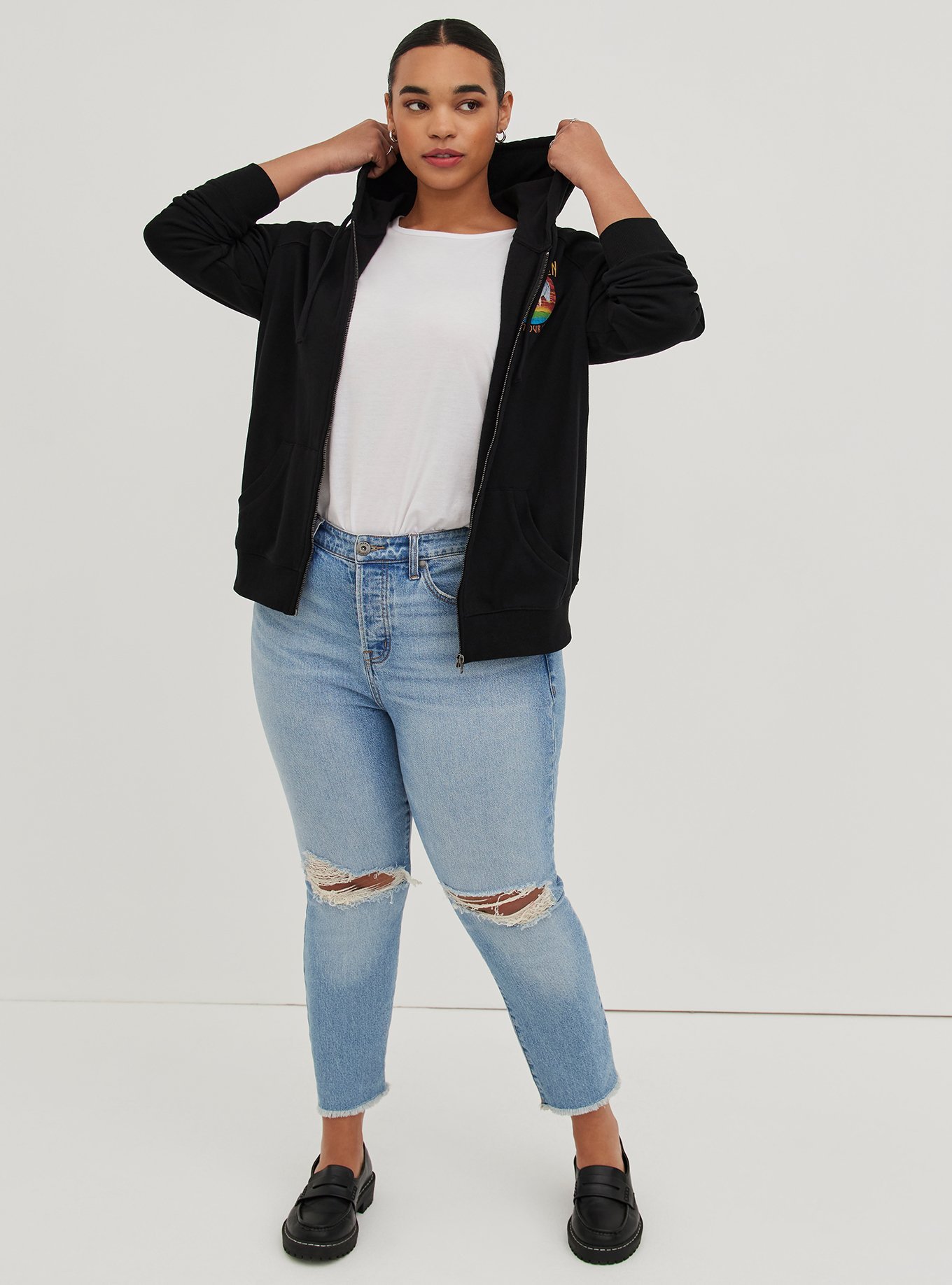 Plus Size - Zip Hoodie - Cozy Fleece Led Zeppelin Black - Torrid
