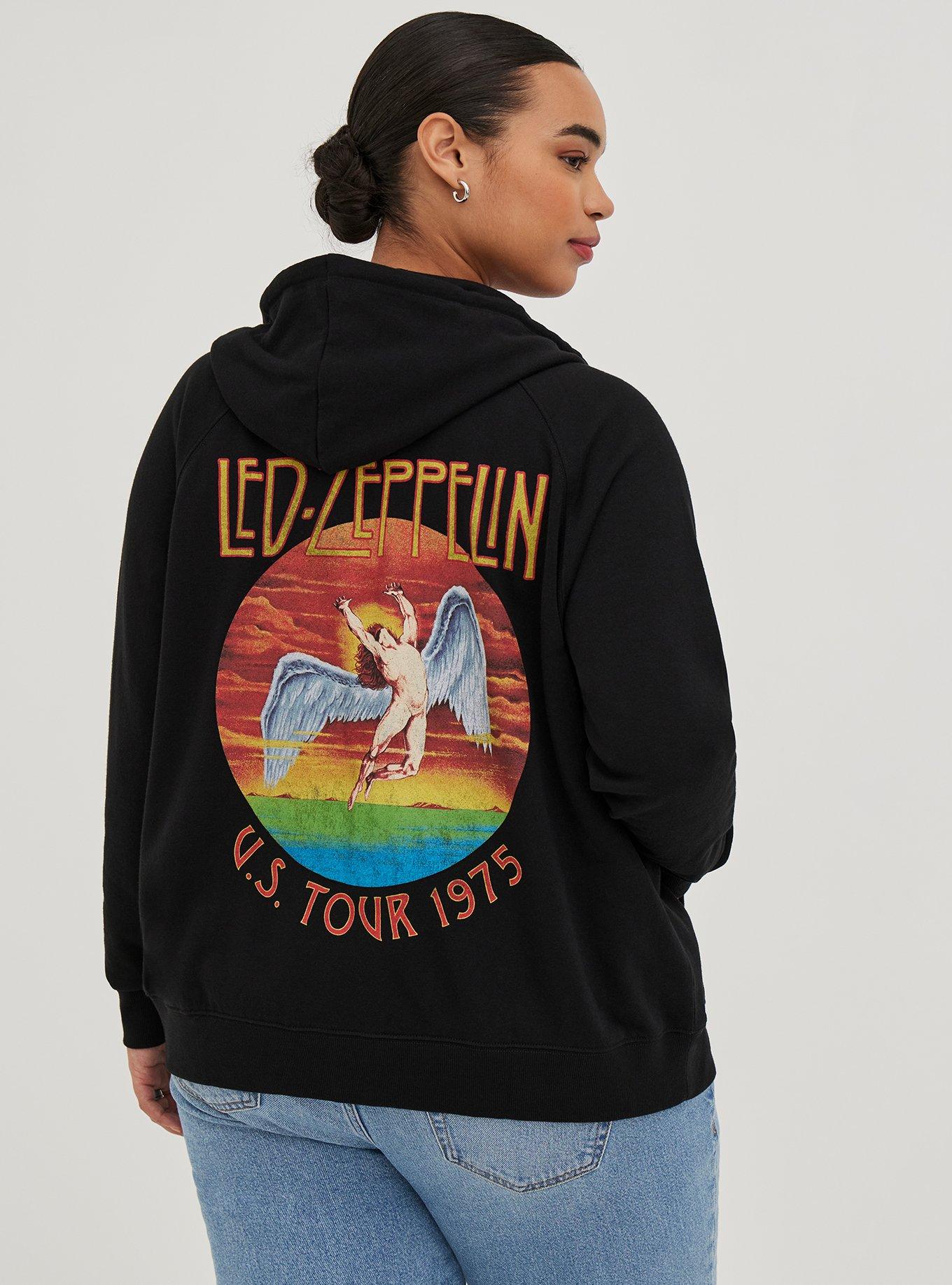 Plus Size Zip Hoodie Cozy Fleece Led Zeppelin Black Torrid