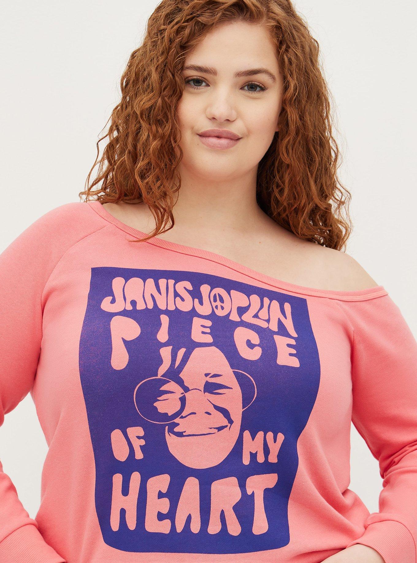 Plus Size Off-Shoulder Sweatshirt French Terry Rose Janis