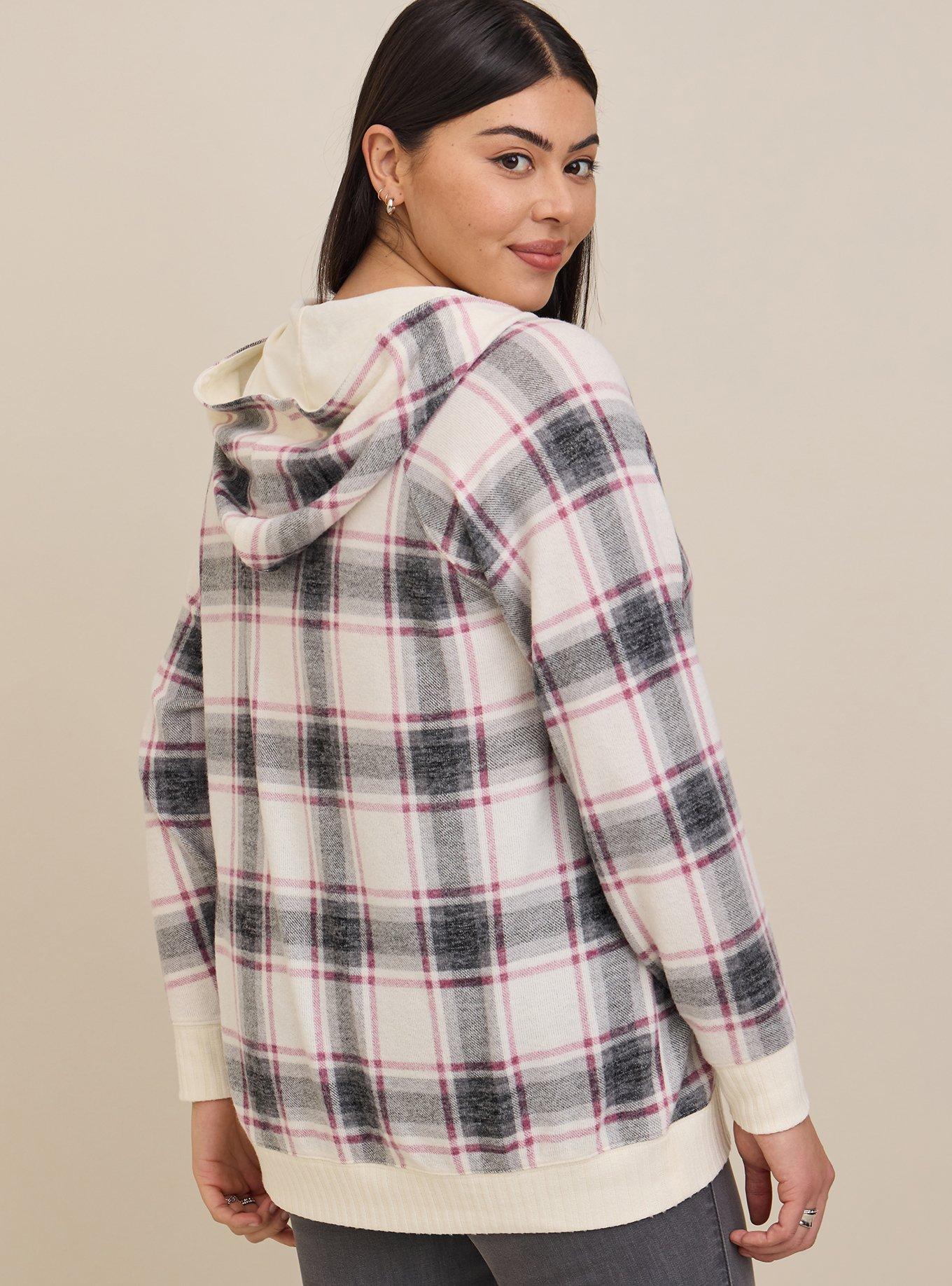 Cozy Quarter-Zip Teddy Hoodie – Full Size, Plush & Playful with Drawstring Style