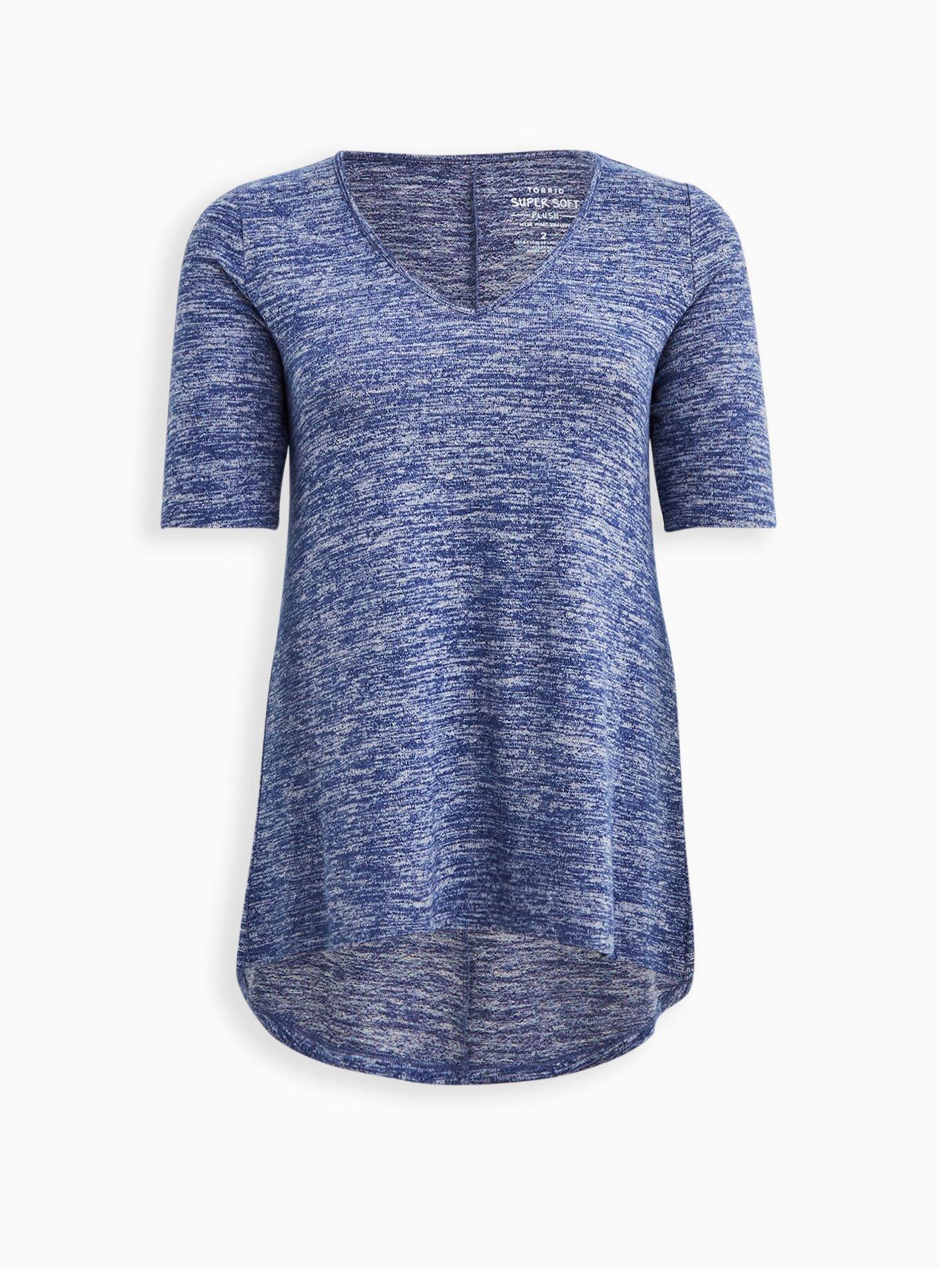 Plus Size - Favorite Tunic Super Soft Plush V-Neck Hilo