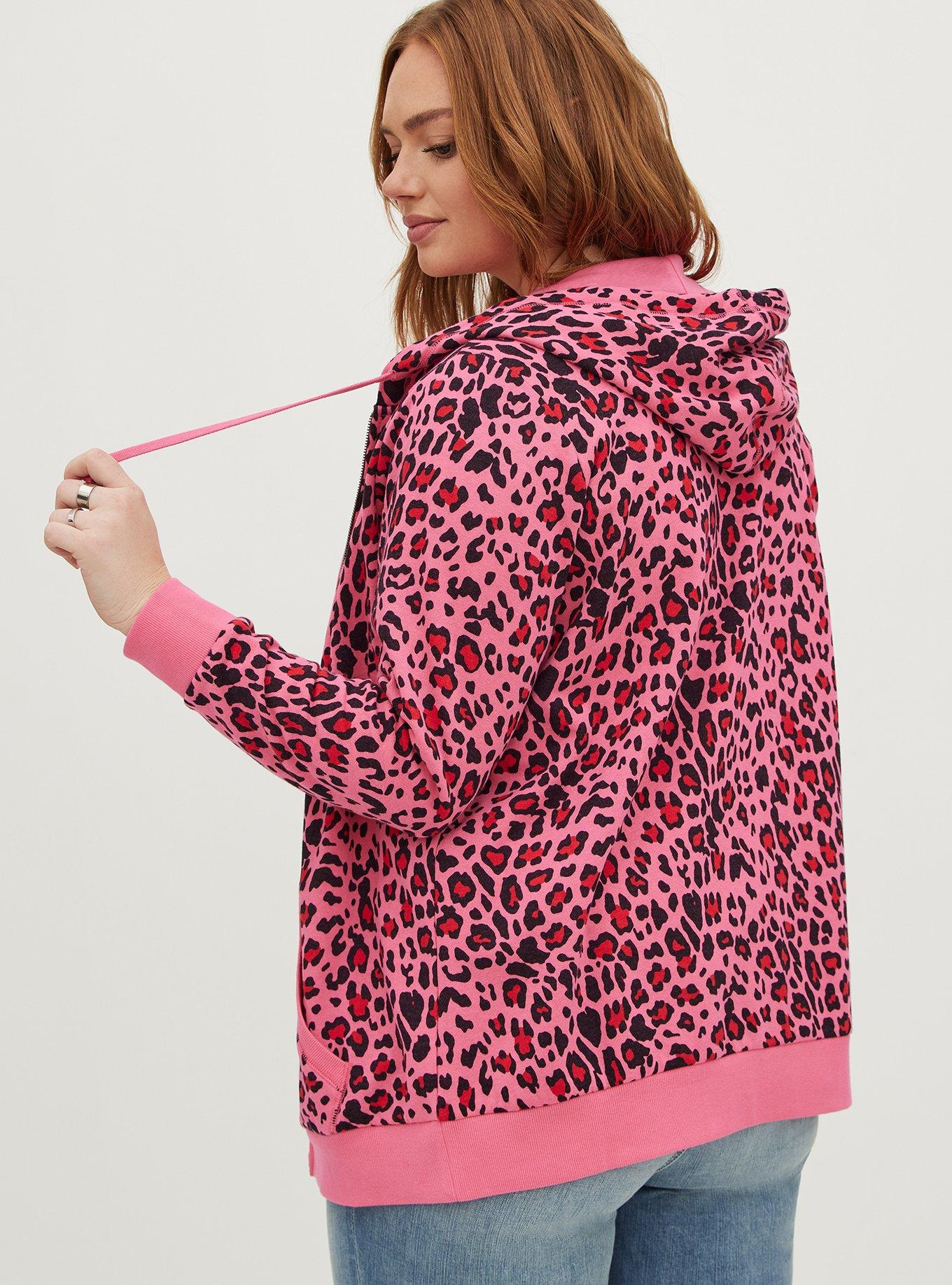 Pink leopard sweatshirt sale