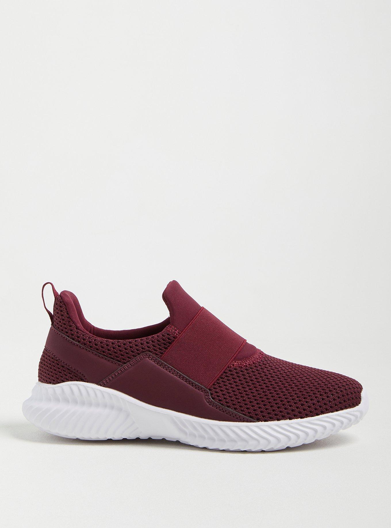Plus Size Elastic Band Active Sneaker - Burgundy (WW), BURGUNDY, alternate